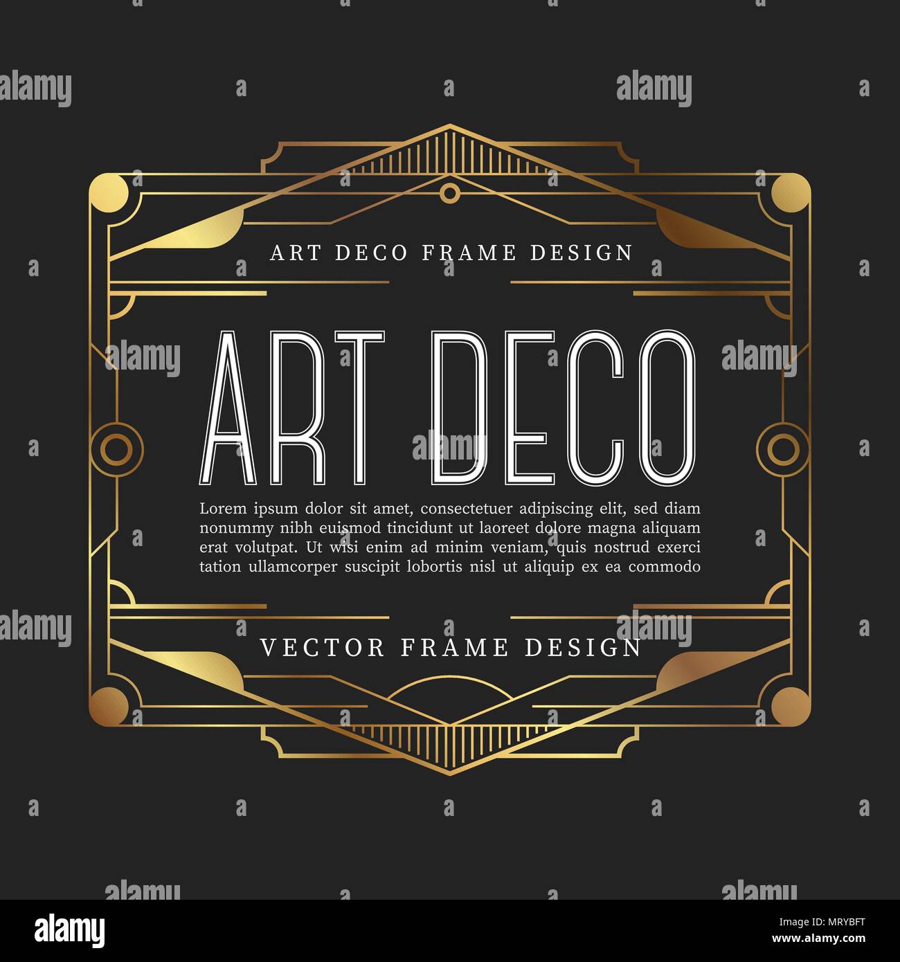 Luxury vintage frame art deco style. vector illustration Stock Vector ...