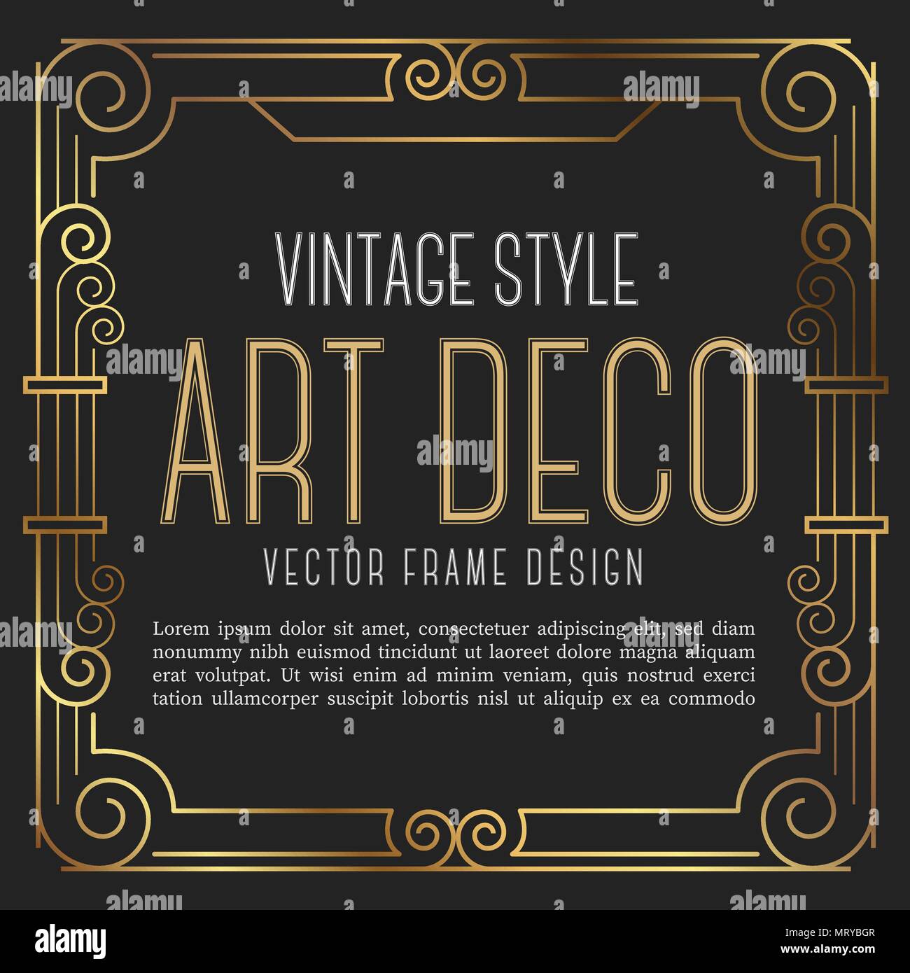 Luxury vintage frame art deco style. vector illustration Stock Vector ...