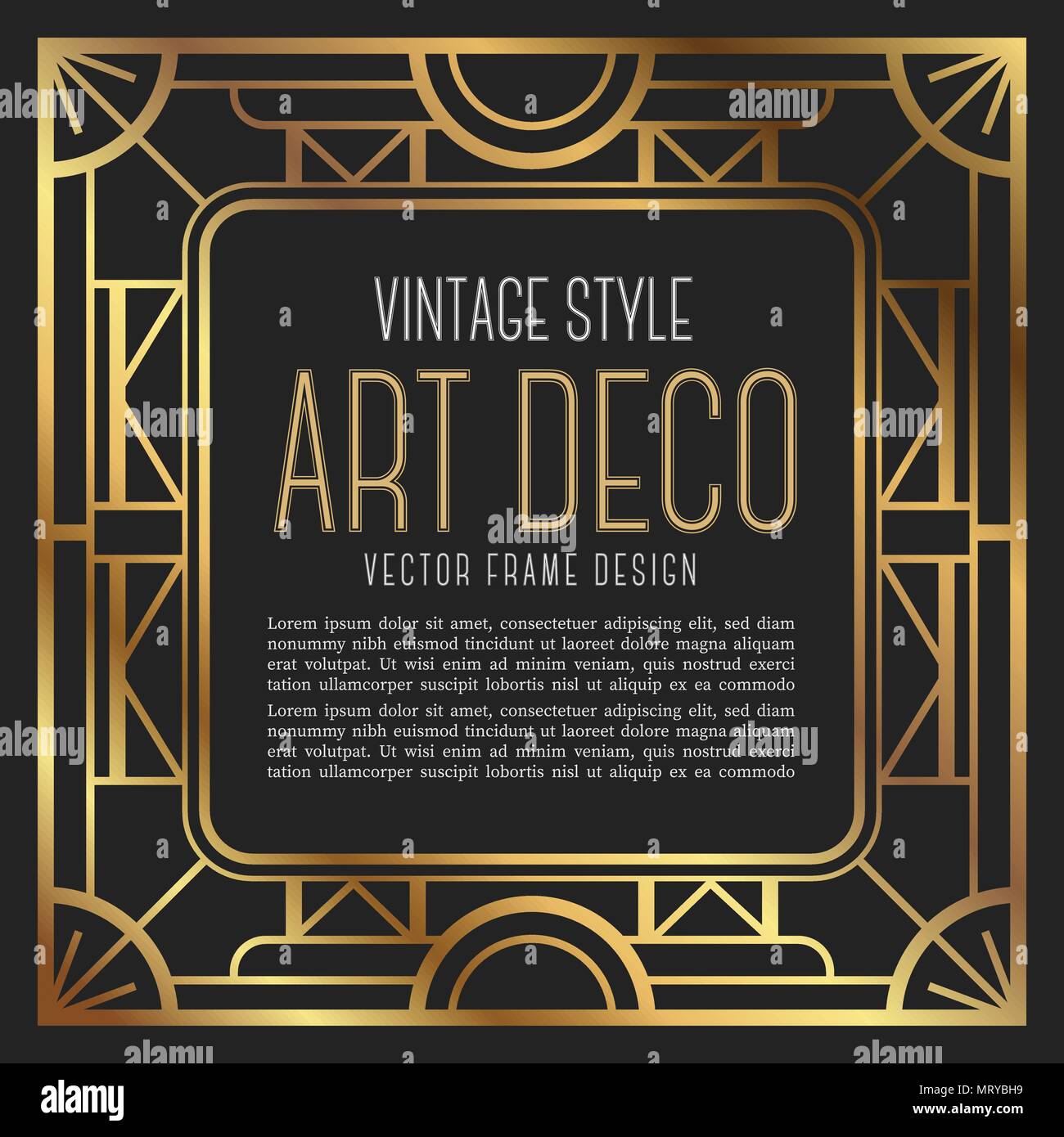 Luxury vintage frame art deco style. vector illustration Stock Vector ...