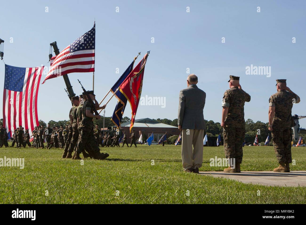 Former commanding generals of II Marine Expeditionary Force render a