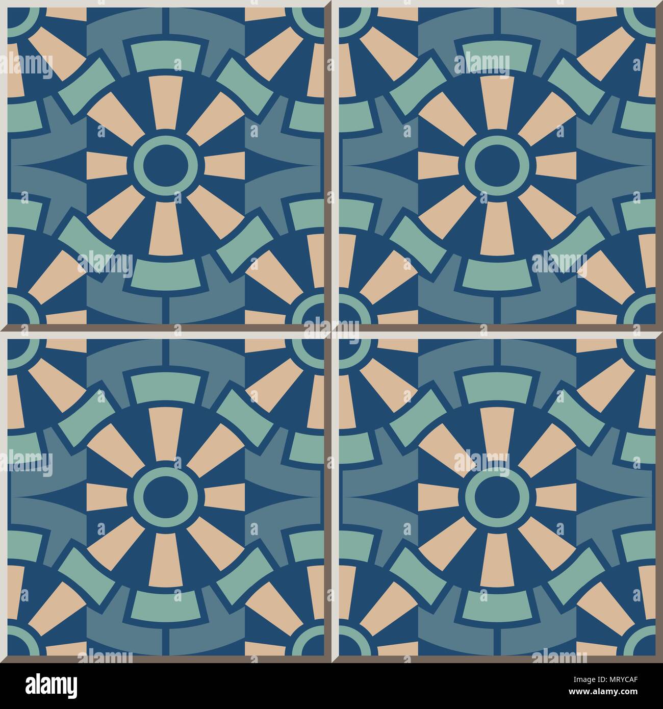 Ceramic tile pattern round gear wheel geometry cross, oriental interior ...