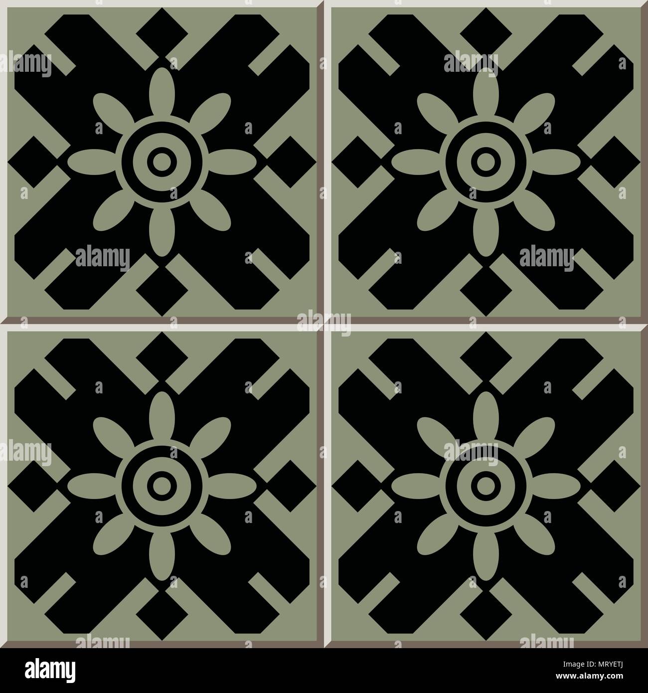 Ceramic tile pattern Polygon Geometry Cross Frame Flower, oriental ...