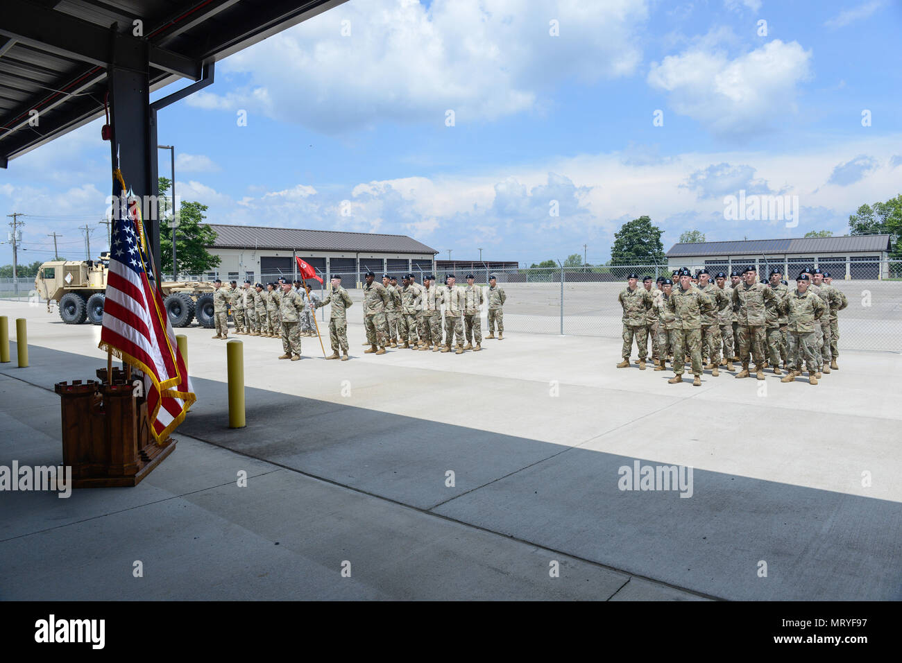 The 19th Engineer Battalion Forward Support Company (FSC) forms up for ...