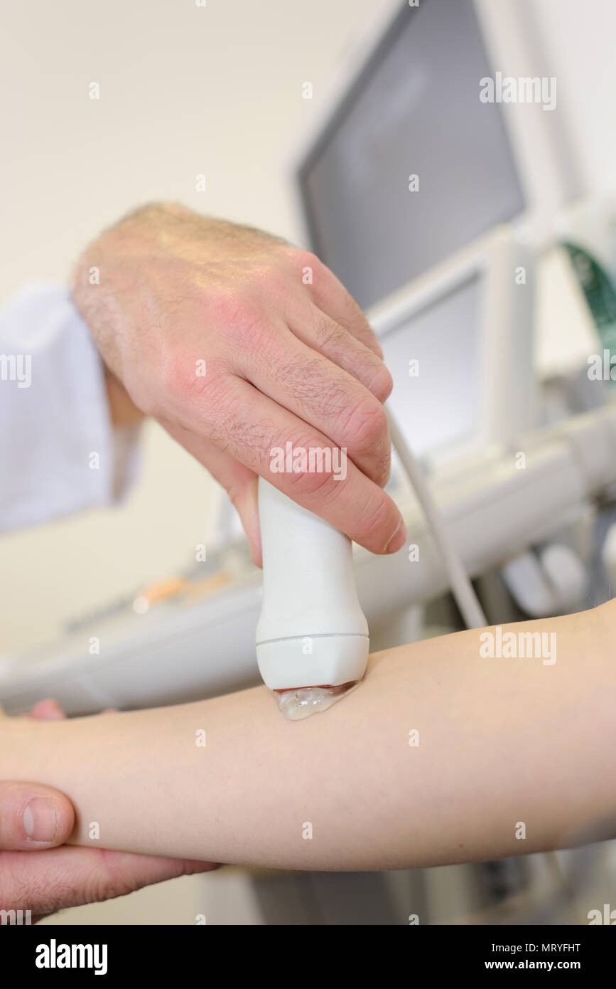 ultrasound on the arm Stock Photo Alamy