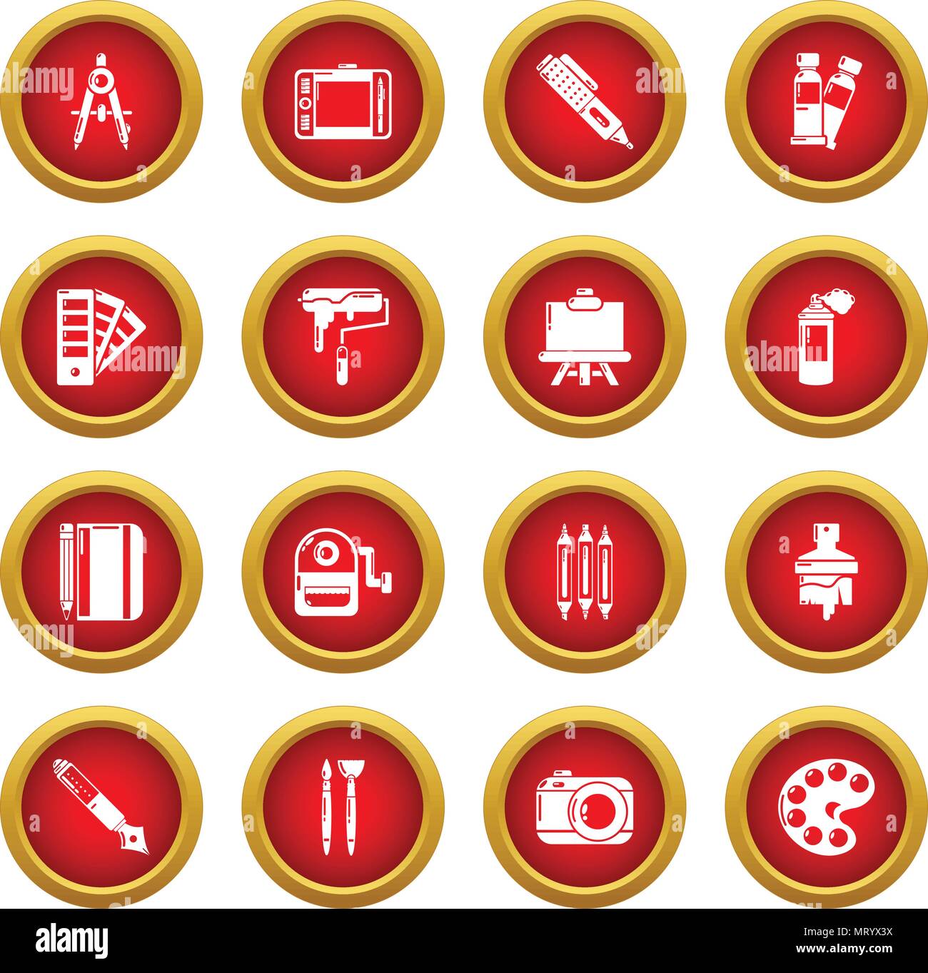 Design and drawing tools icons set, simple style Stock Vector Image ...