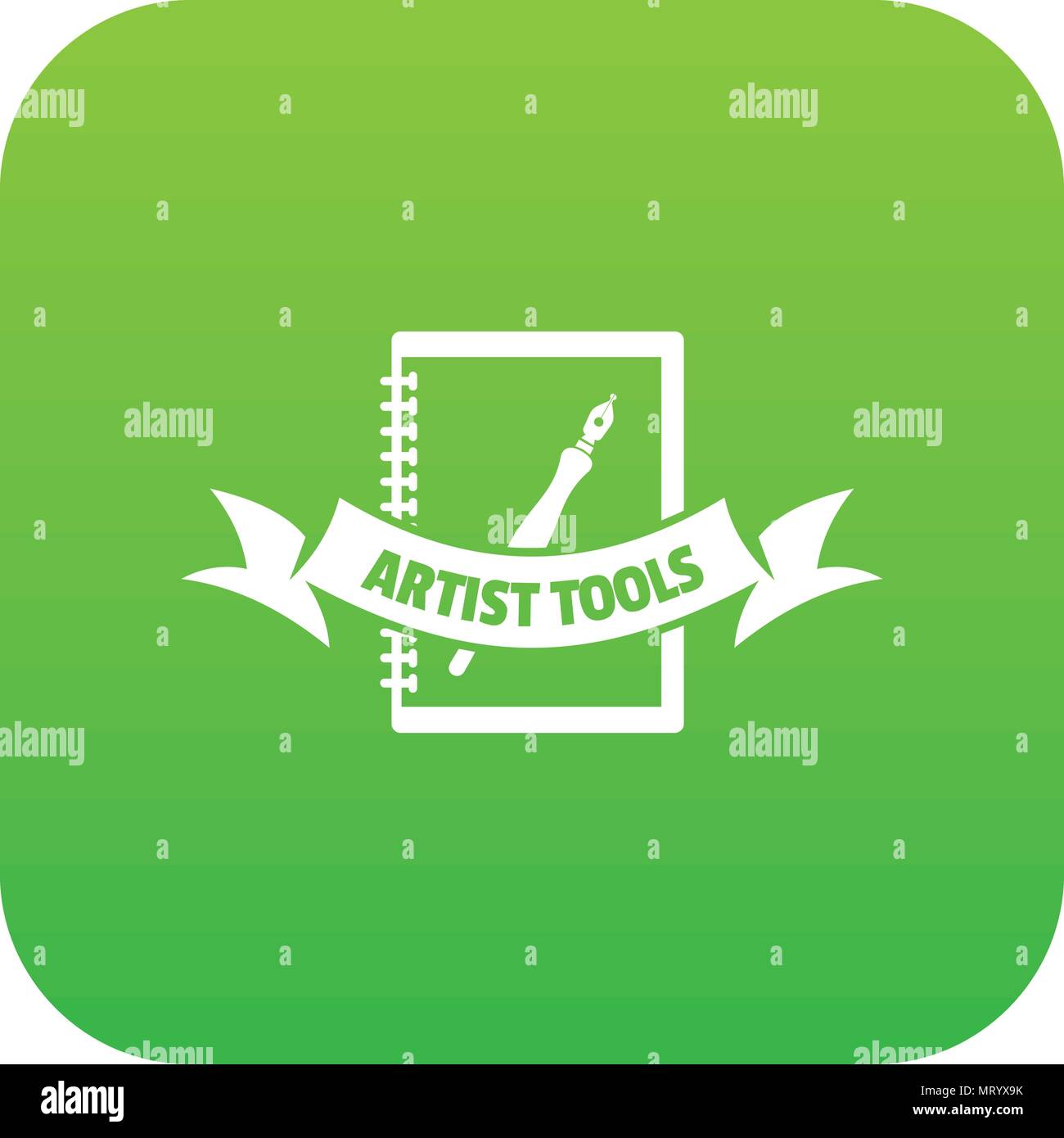 Artwork icon green vector Stock Vector