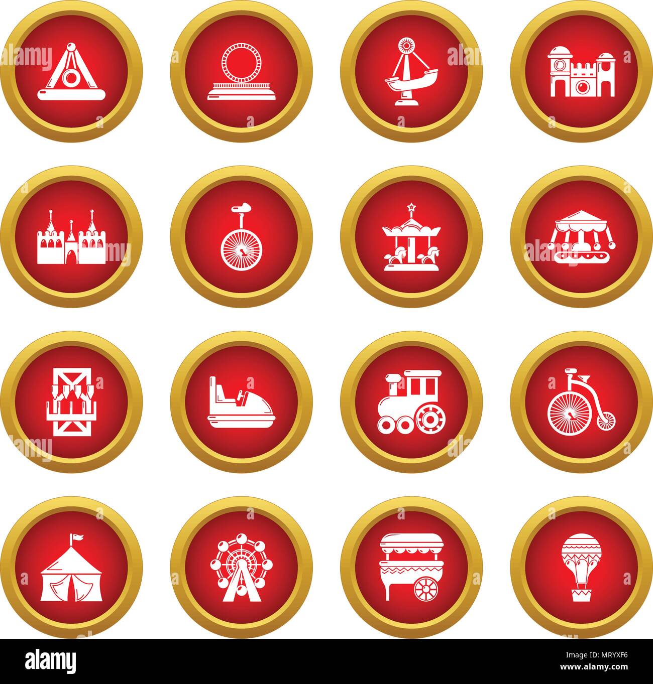 Amusement park icons set, simple style Stock Vector Image & Art - Alamy