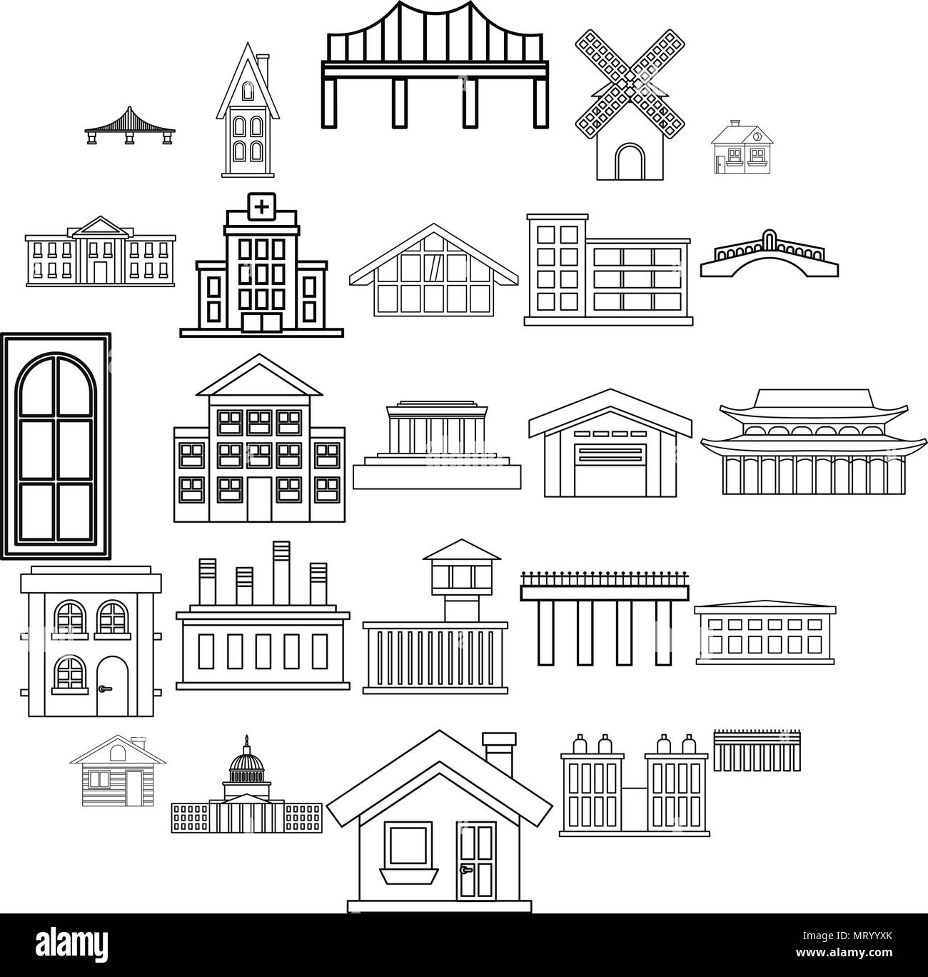 Creature icons set, outline style Stock Vector Image & Art - Alamy