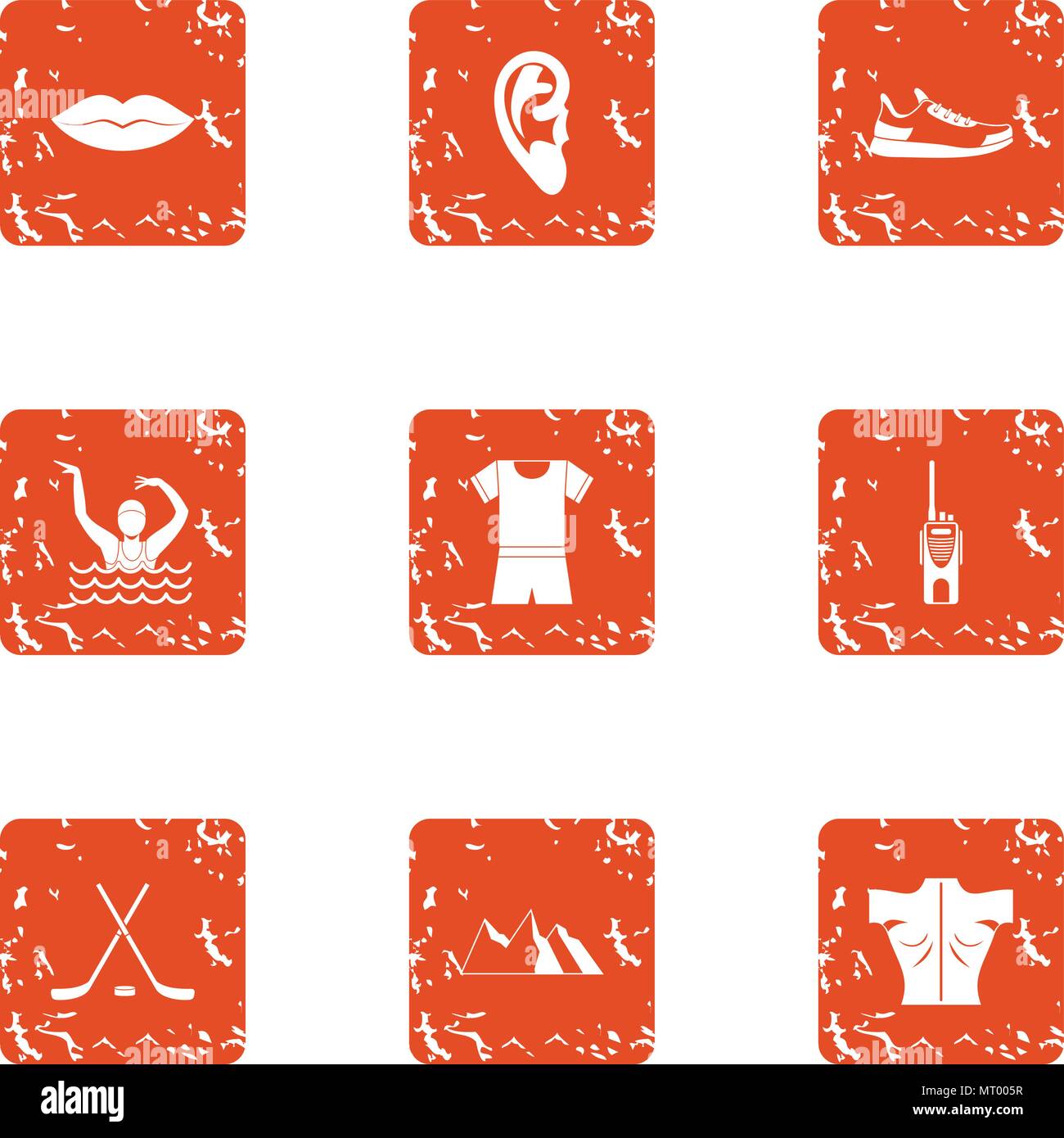 Water performance icons set, grunge style Stock Vector Image & Art - Alamy