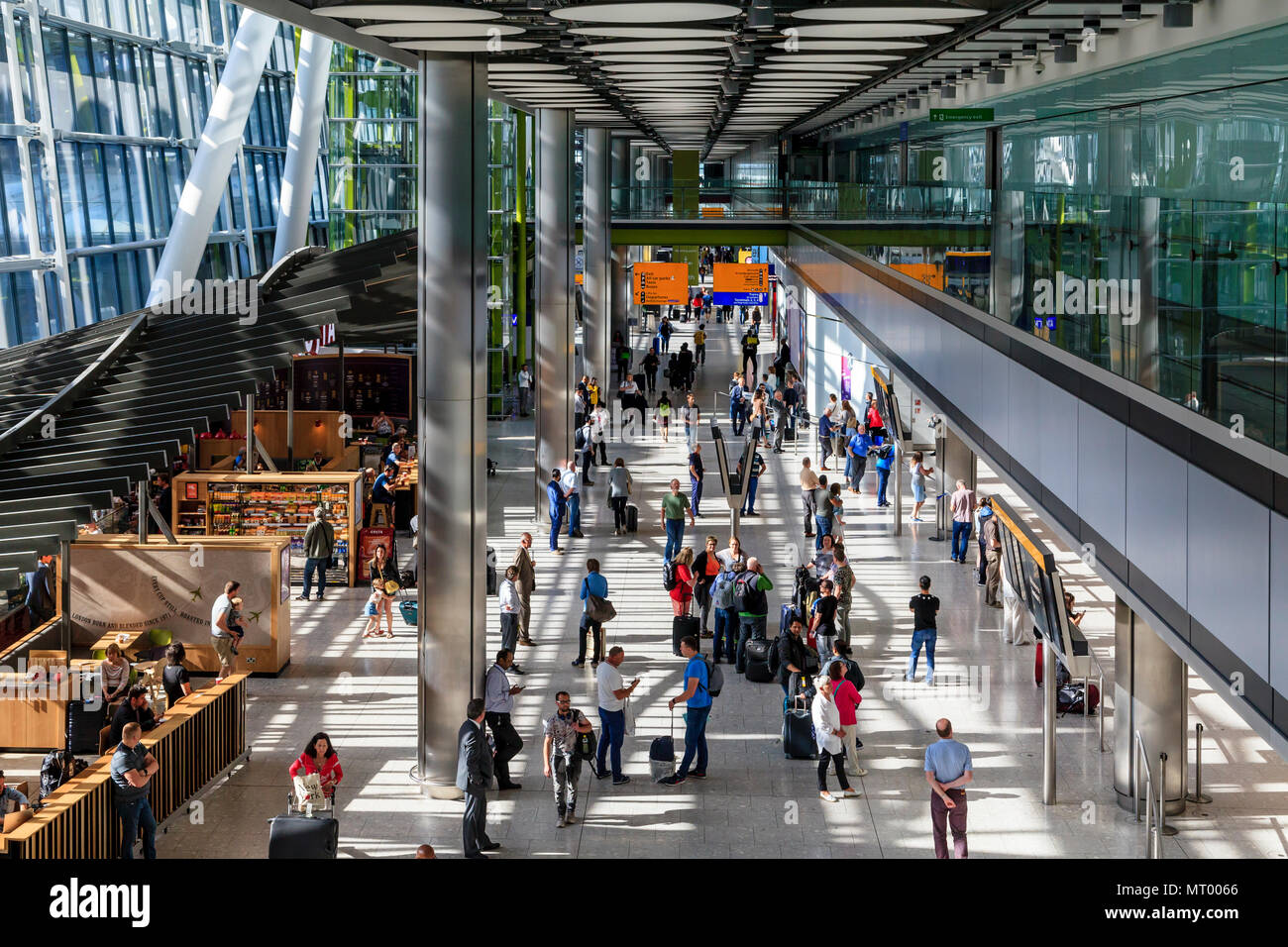 The Arrivals Hall At Heathrow Terminal 5, Heathrow Airport, London, UK Stock Photo