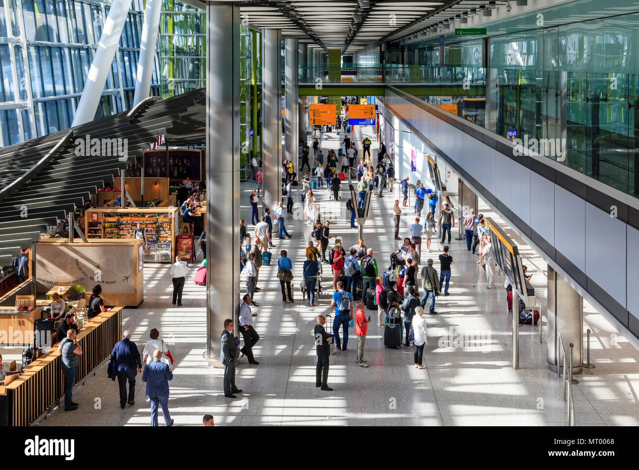 The Arrivals Hall At Heathrow Terminal 5, Heathrow Airport, London, UK Stock Photo