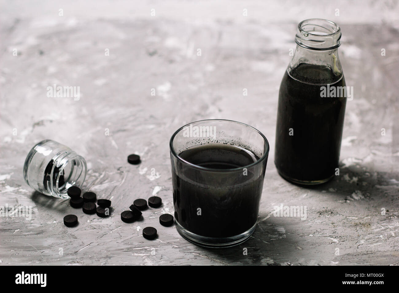 activated charcoal detox cold drink Stock Photo Alamy