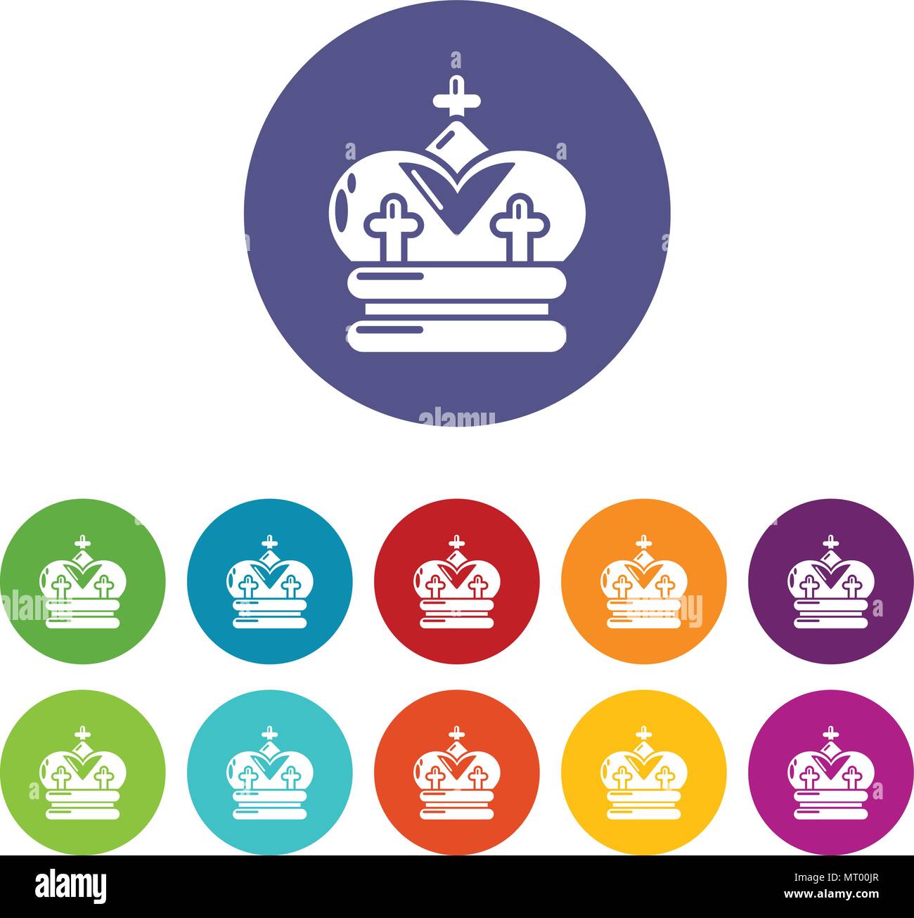 Crown icons set vector color Stock Vector Image & Art - Alamy