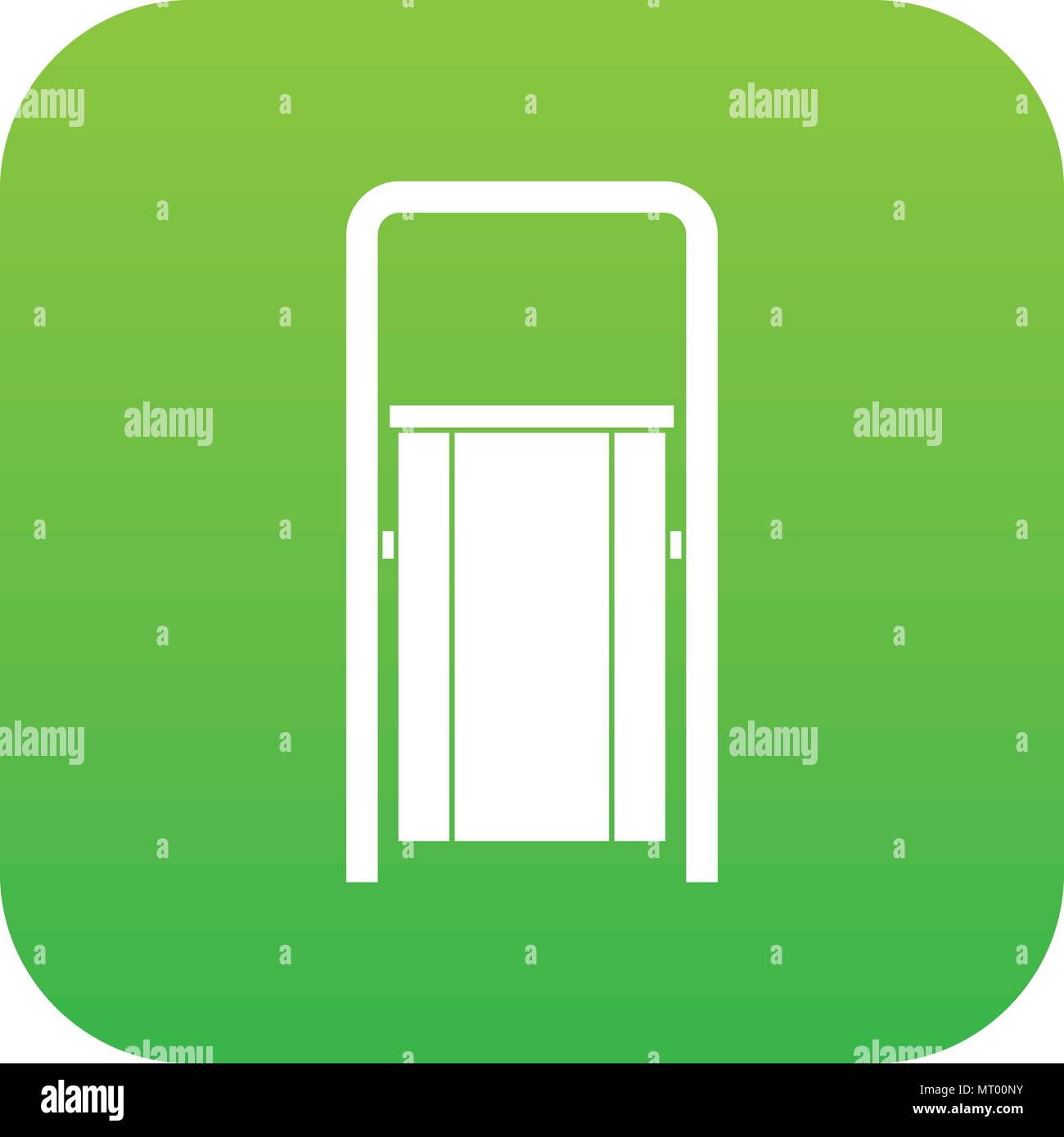 Public garbage bin icon digital green Stock Vector