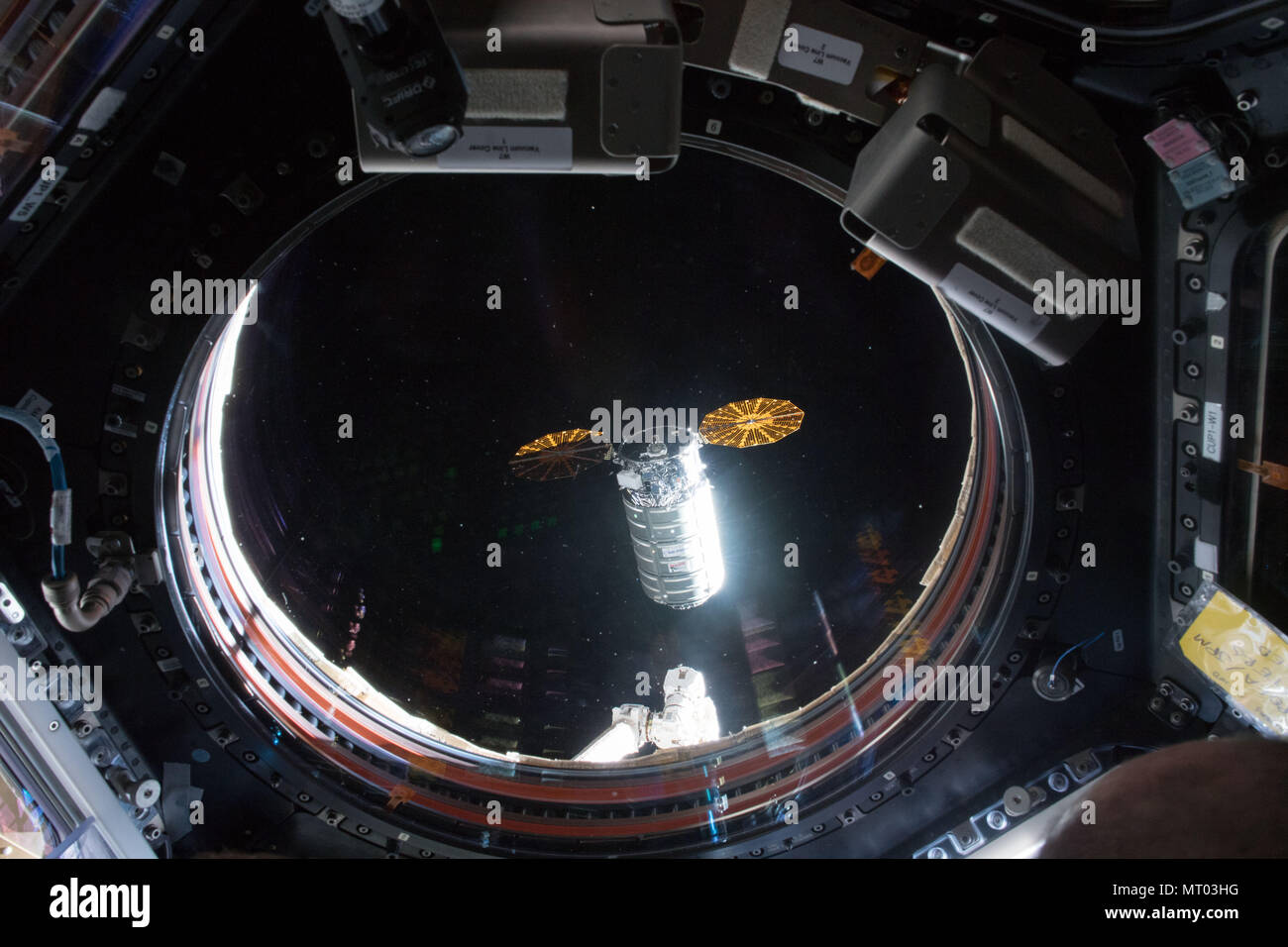 The Orbital ATK Cygnus cargo spacecraft approaches the International