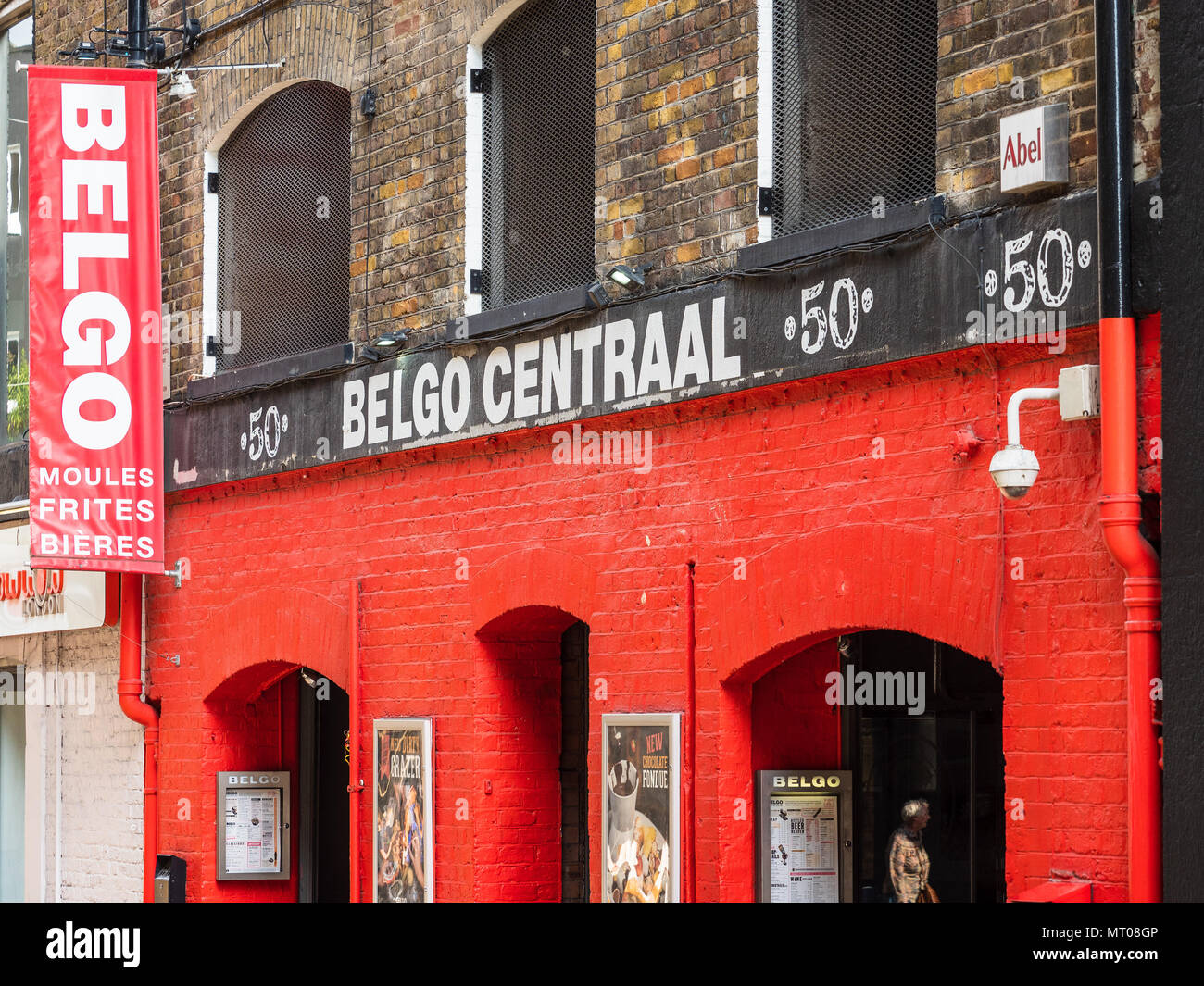 Belgo Centraal Restaurant in Covent Garden London - Belgo is a small chain of modern Belgian type restaurants specialising in moules, frites and beer. Stock Photo