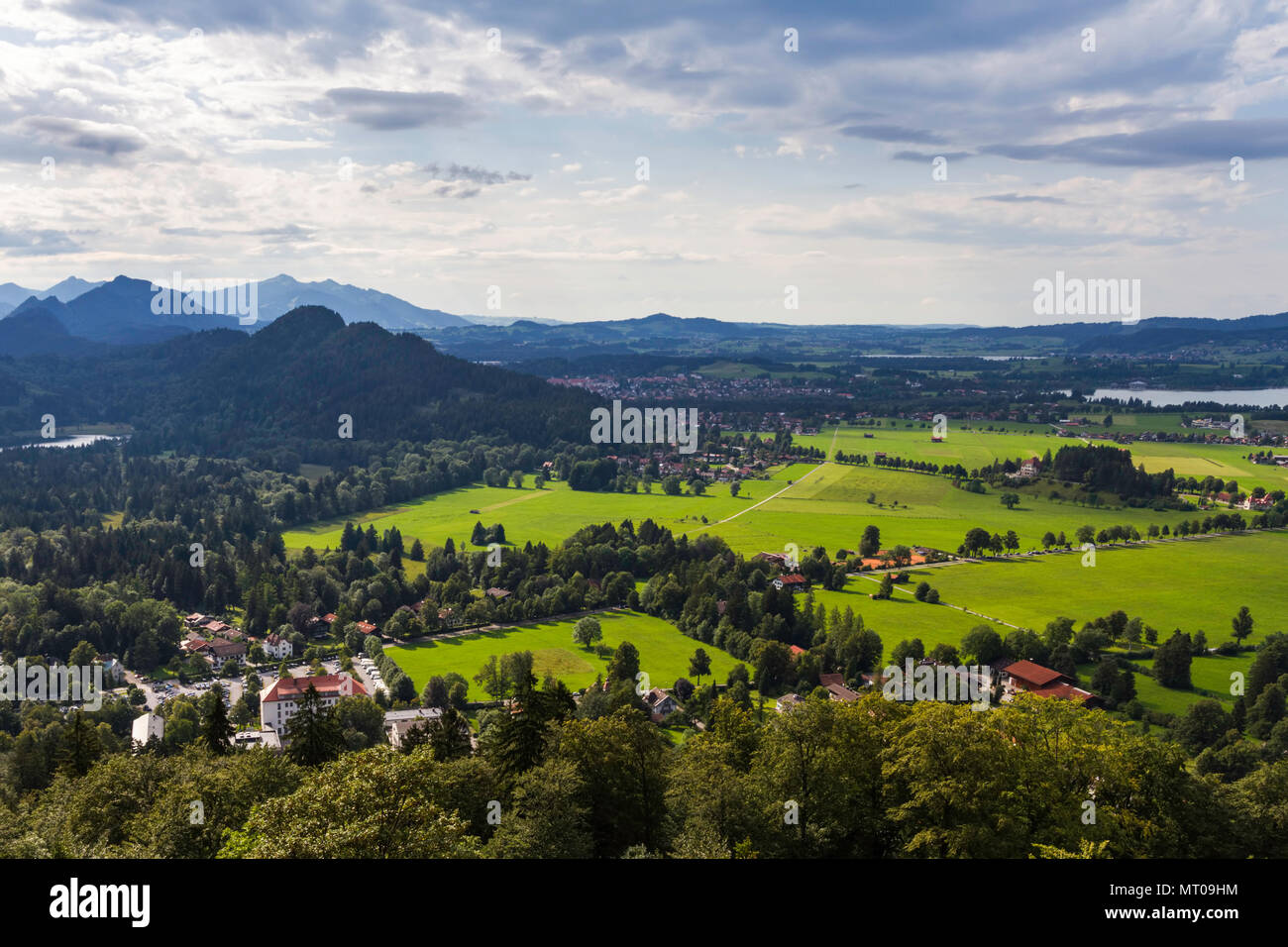 Beautiful scenery view from the Neuschwanstein Castle, Bavaria, Germany ...