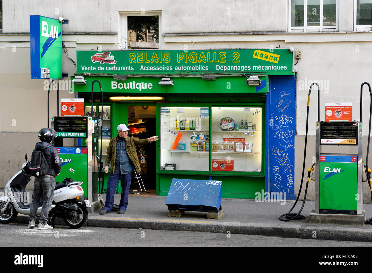 Gas station - Place Pigalle - Paris - France Stock Photo - Alamy