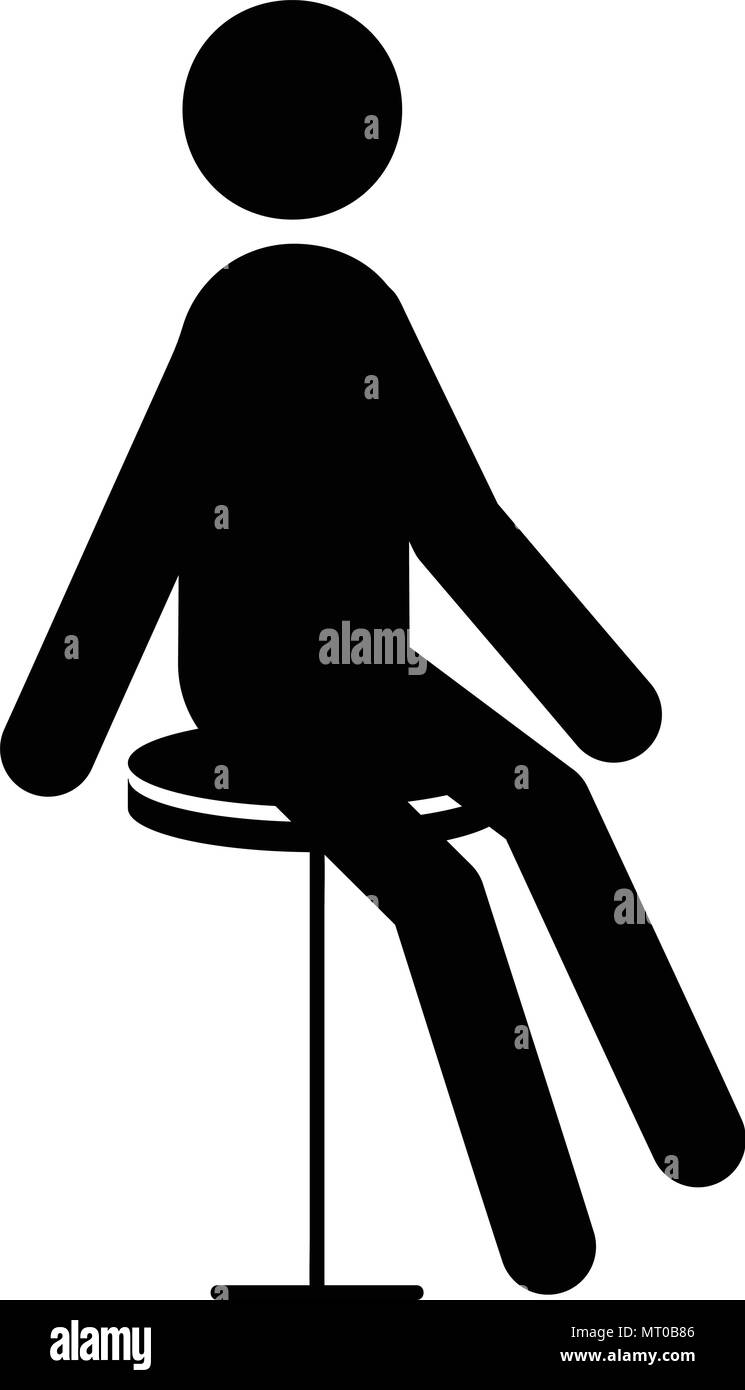 Man on a chair icon, isolated on white background Stock Vector