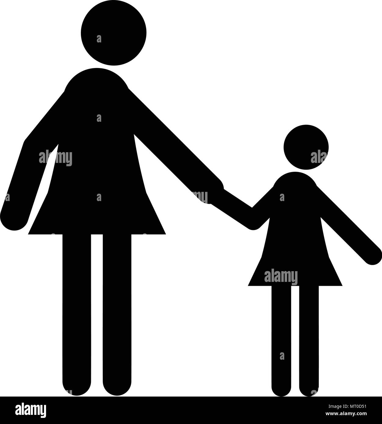 Mother and child icon, isolated on white background Stock Vector Image ...