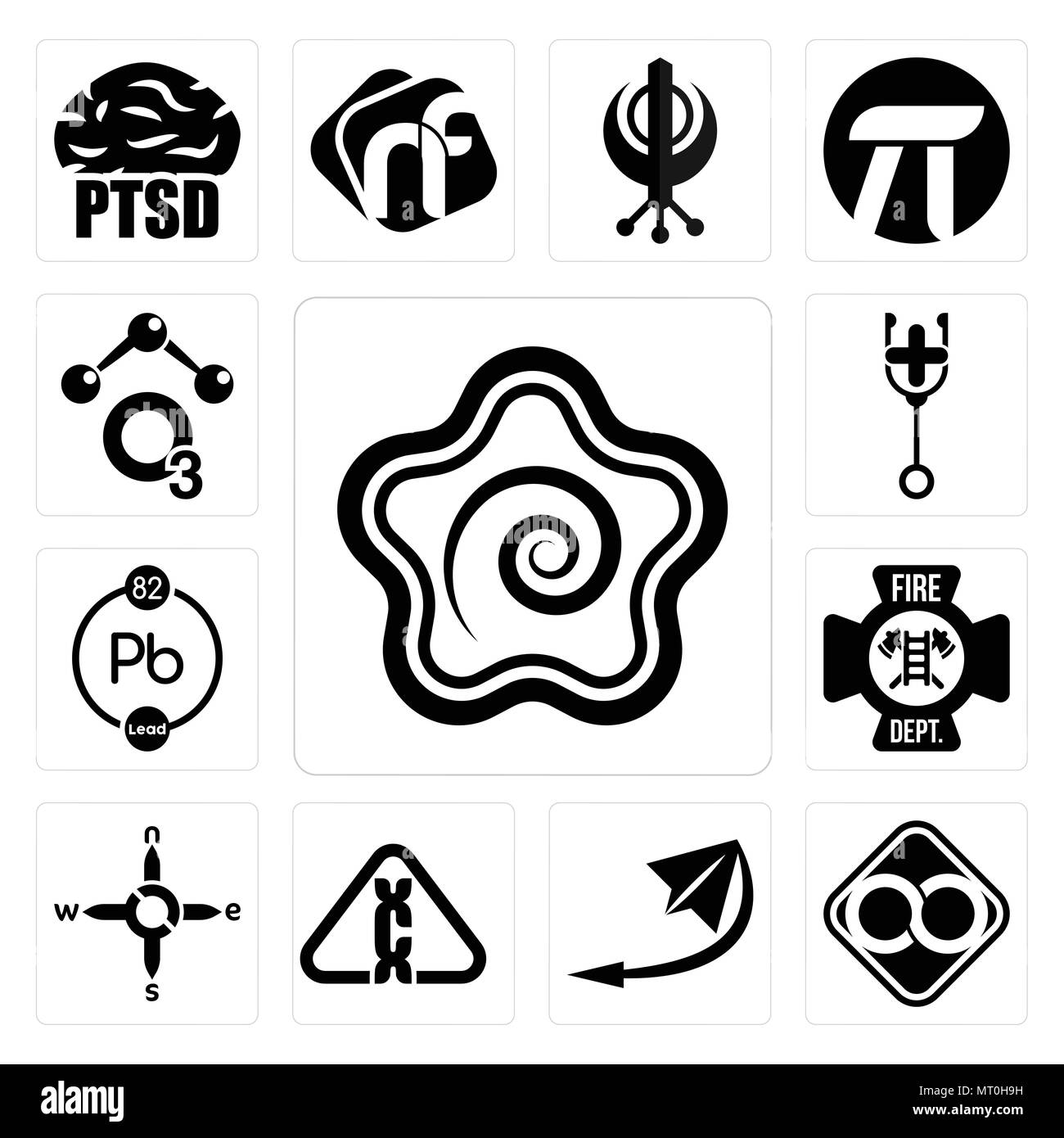 Set Of 13 simple editable icons such as hanamaru, html infinity, telegram,  carcinogen, n s e w, fire dept, chemical, doctor, chemical can be used for  Stock Vector Image & Art - Alamy
