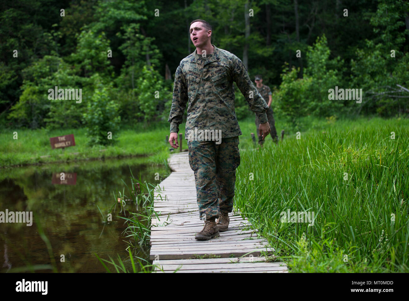U.S. Marines with Officer Candidate School (OCS) celebrate the 50th