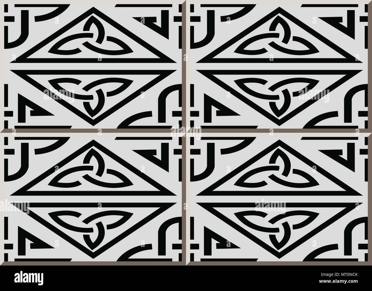 Chain Tile Pattern Black and white triangle floor tile hi-res stock photography and images ...