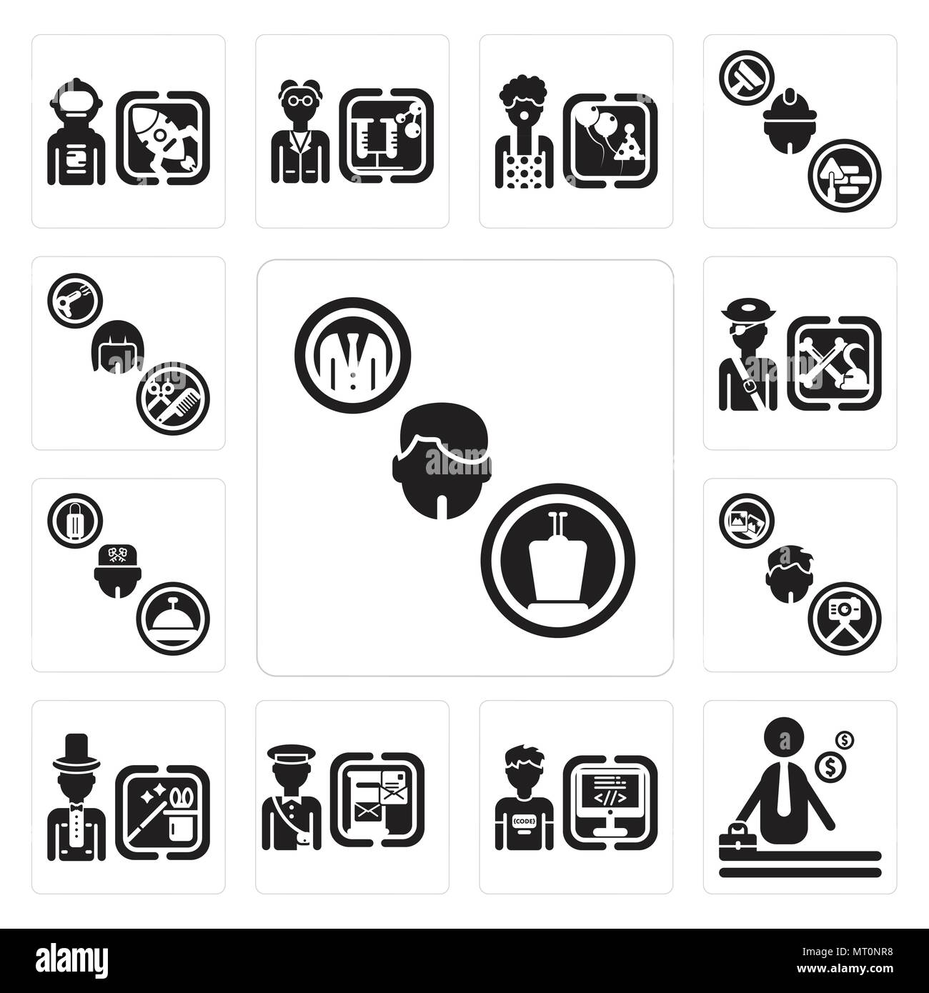 Set Of 13 simple editable icons such as Politician, Businessman ...