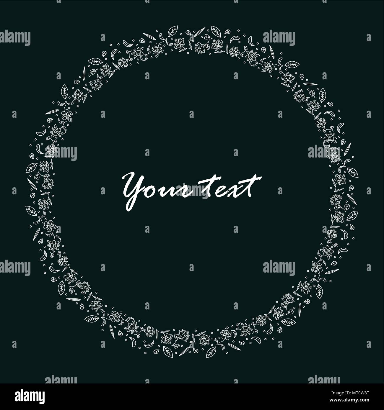 minimalistic flower frame Stock Vector