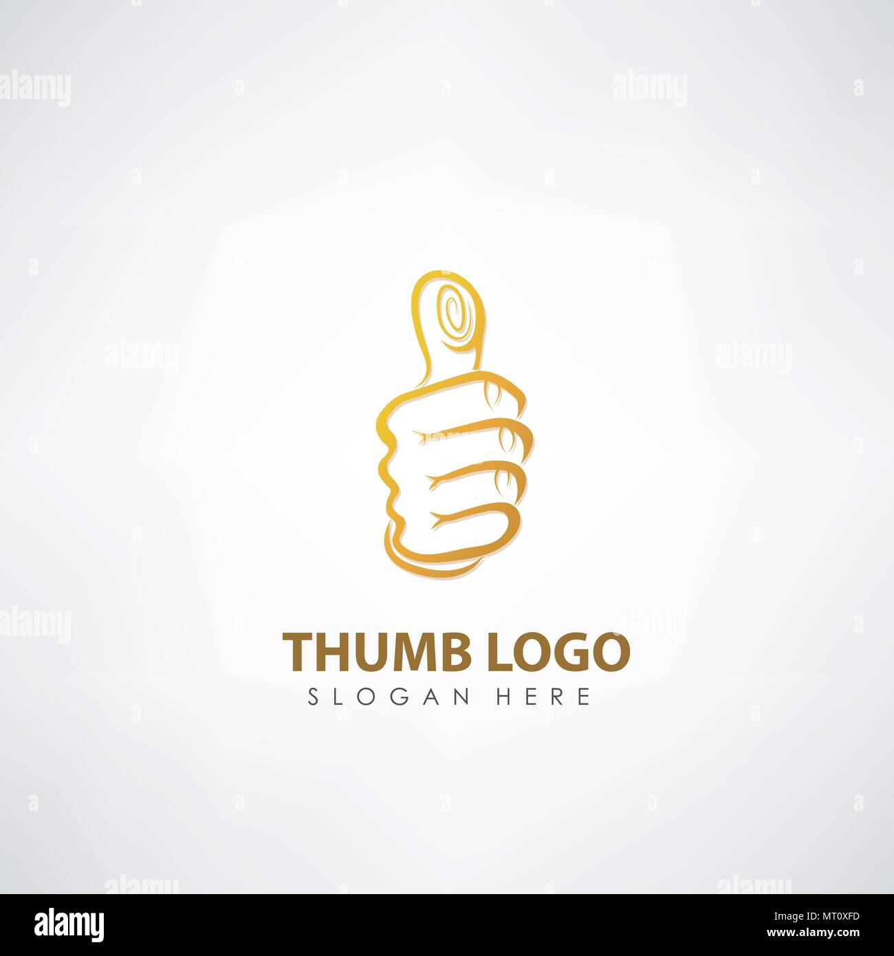 Thumb up concept logo template. Label for voting, company or ...