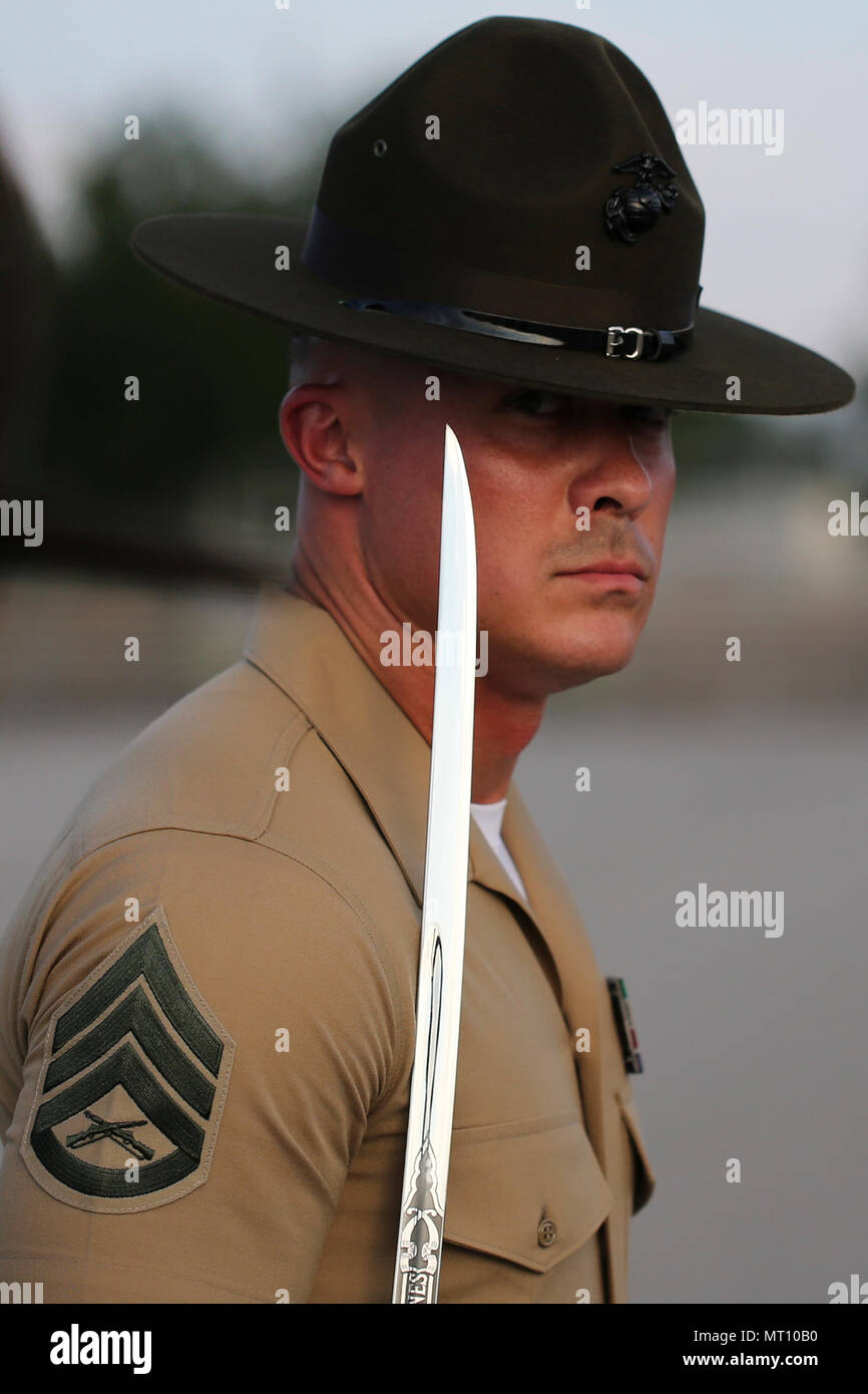 U.S. Marine Corps Staff Sgt. Daniel Tribell, senior drill instructor with Platoon 3052, Mike