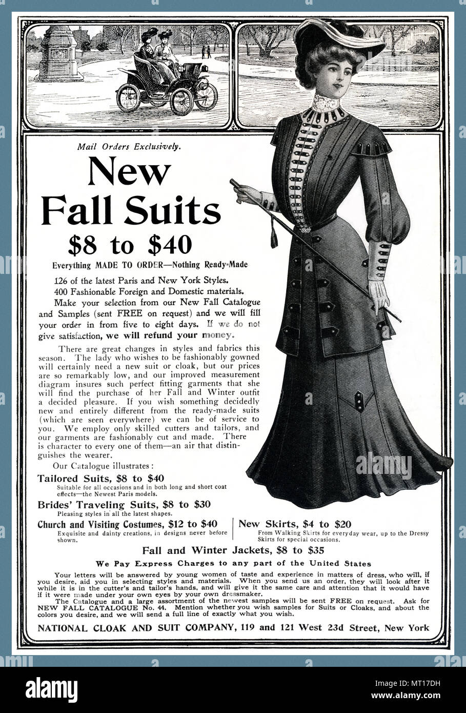 Fashion Advertisement From 1903 Stock Photo