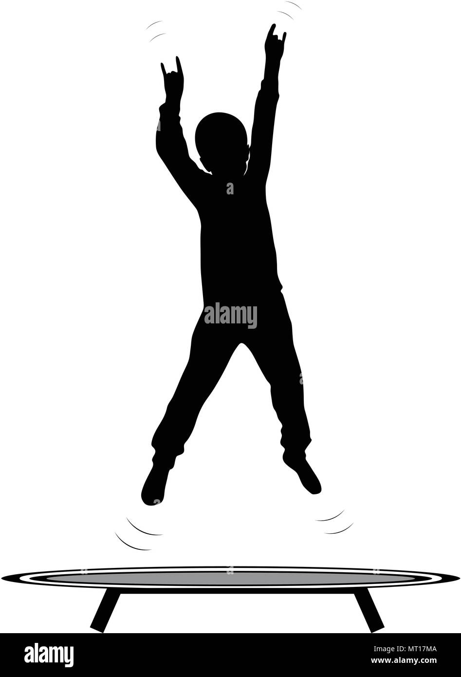 Boy jumping the trampoline Stock Vector Image & Art - Alamy