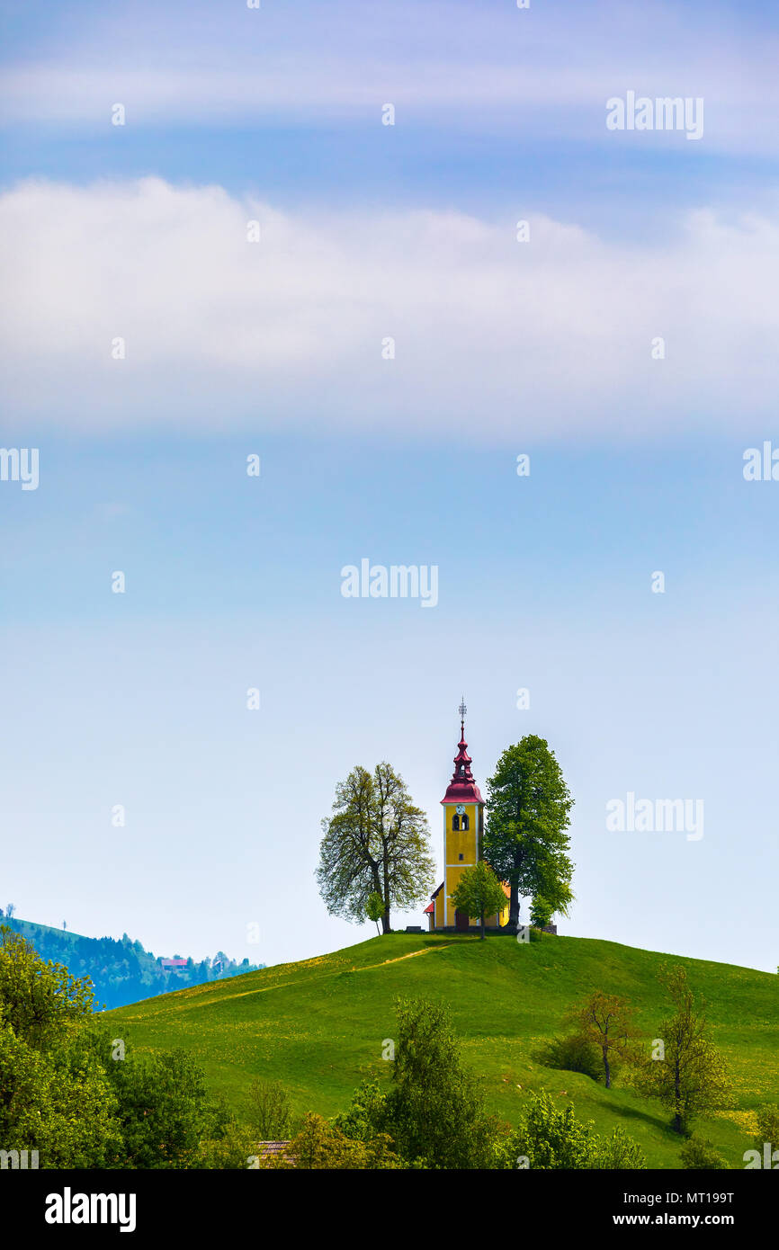 Church of St. Thomas in Gorenji Vrsnik, Idrija, Slovenia Stock Photo