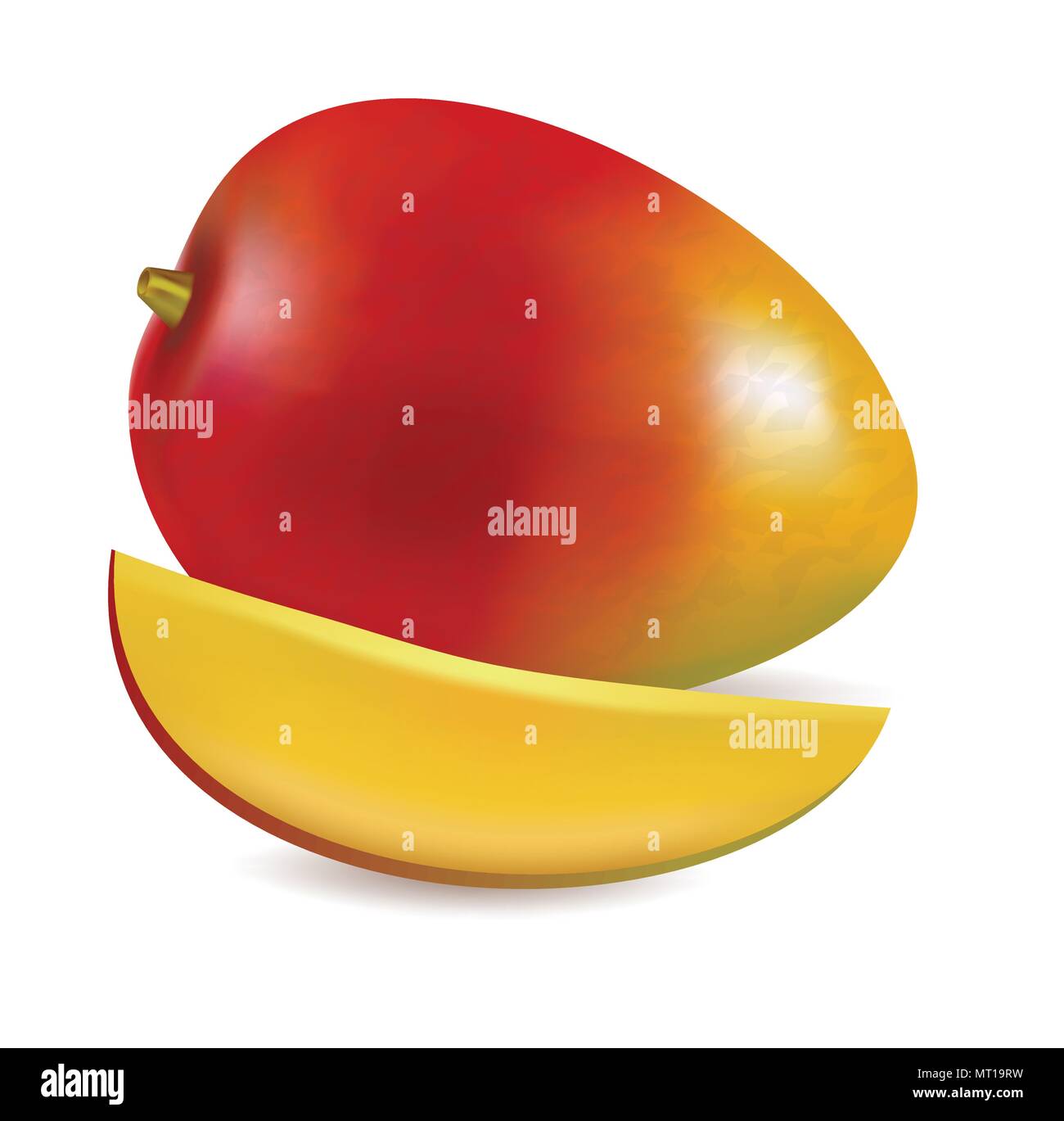 Vector illustration of Ripe fresh mango with slice Stock Vector Image ...