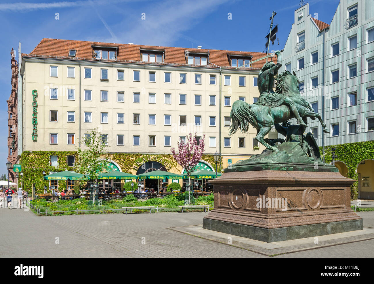 Berlin, Germany April 22, 2018 Nikolaiviertel (Nicholas' Quarter) of
