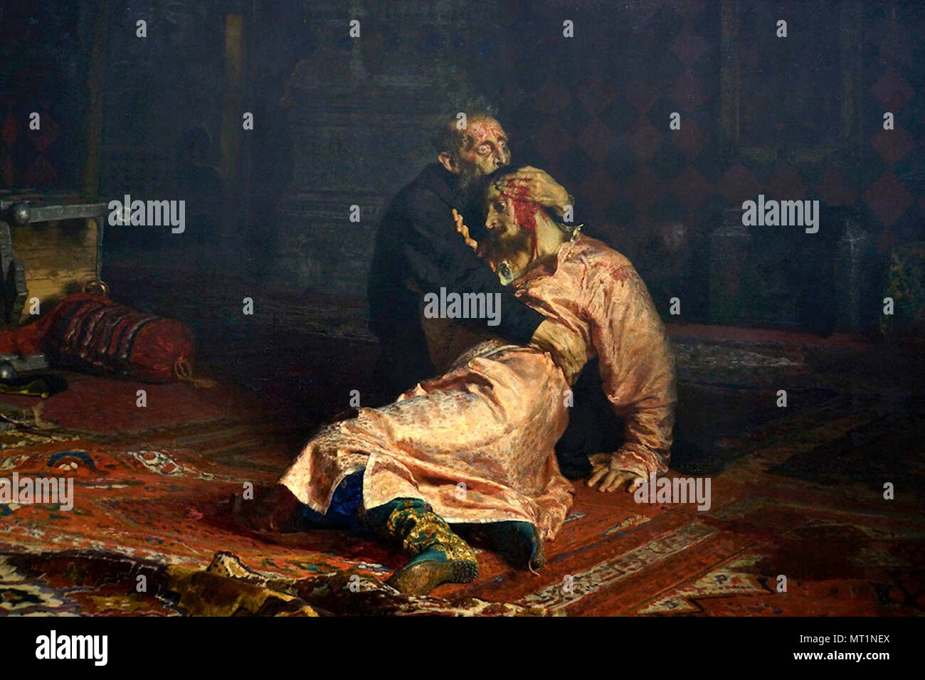 'Ivan the Terrible killing his son' painting by Ilya Repin