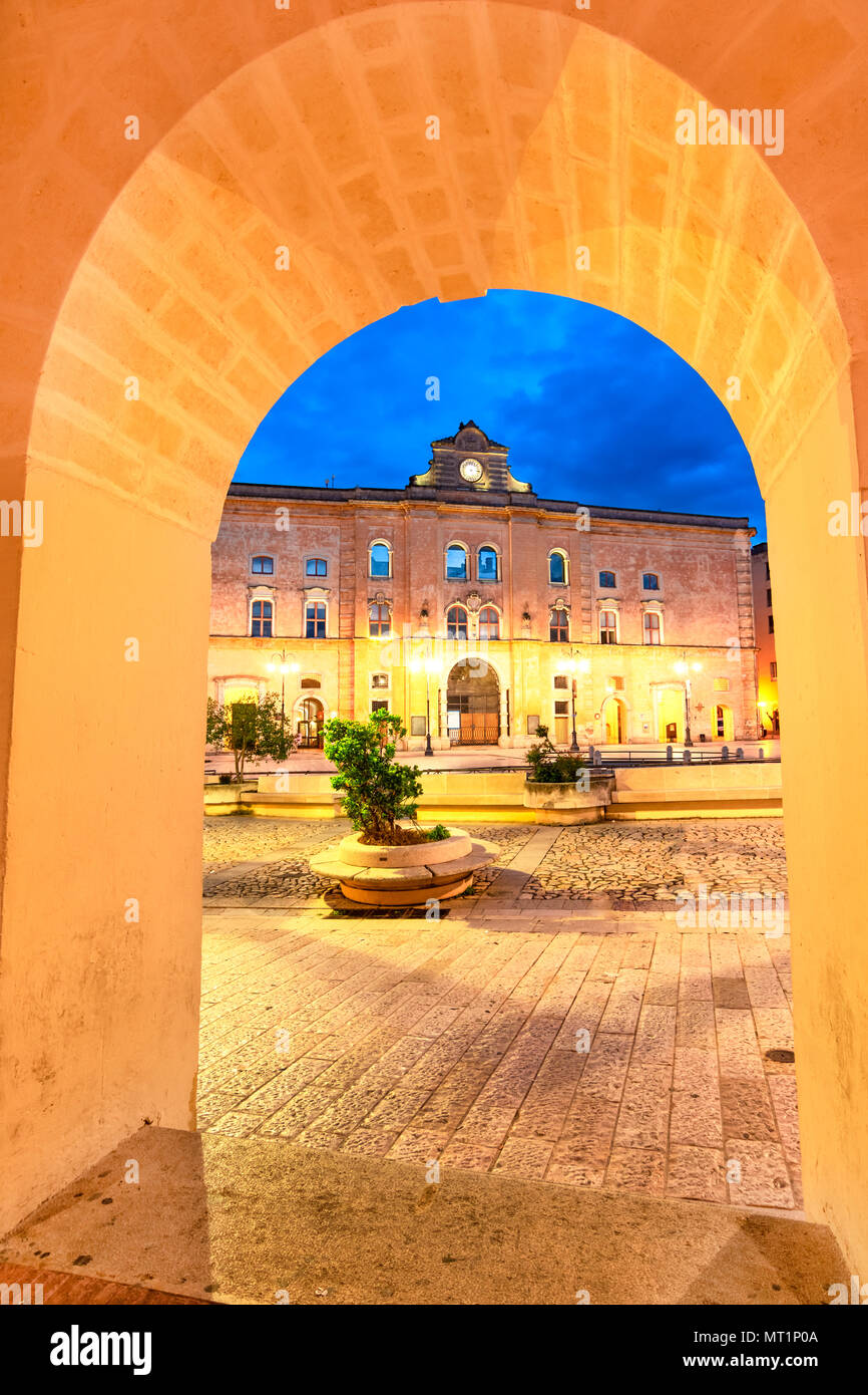 Matera, Basilicata, Italy: Frame look of the Vittorio Veneto square Stock Photo