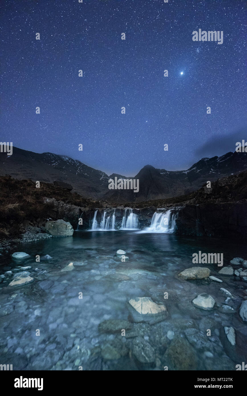 Dreamy waterfalls on the Isle of Skye in Scotland Stock Photo