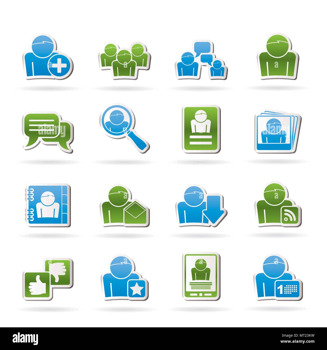 Social Media and Network icons - vector icon set Stock Vector Image ...
