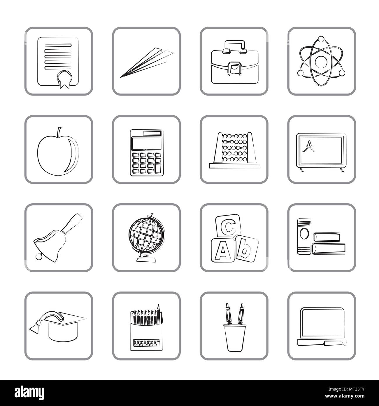 School and education icons - vector icon set Stock Vector Image & Art ...
