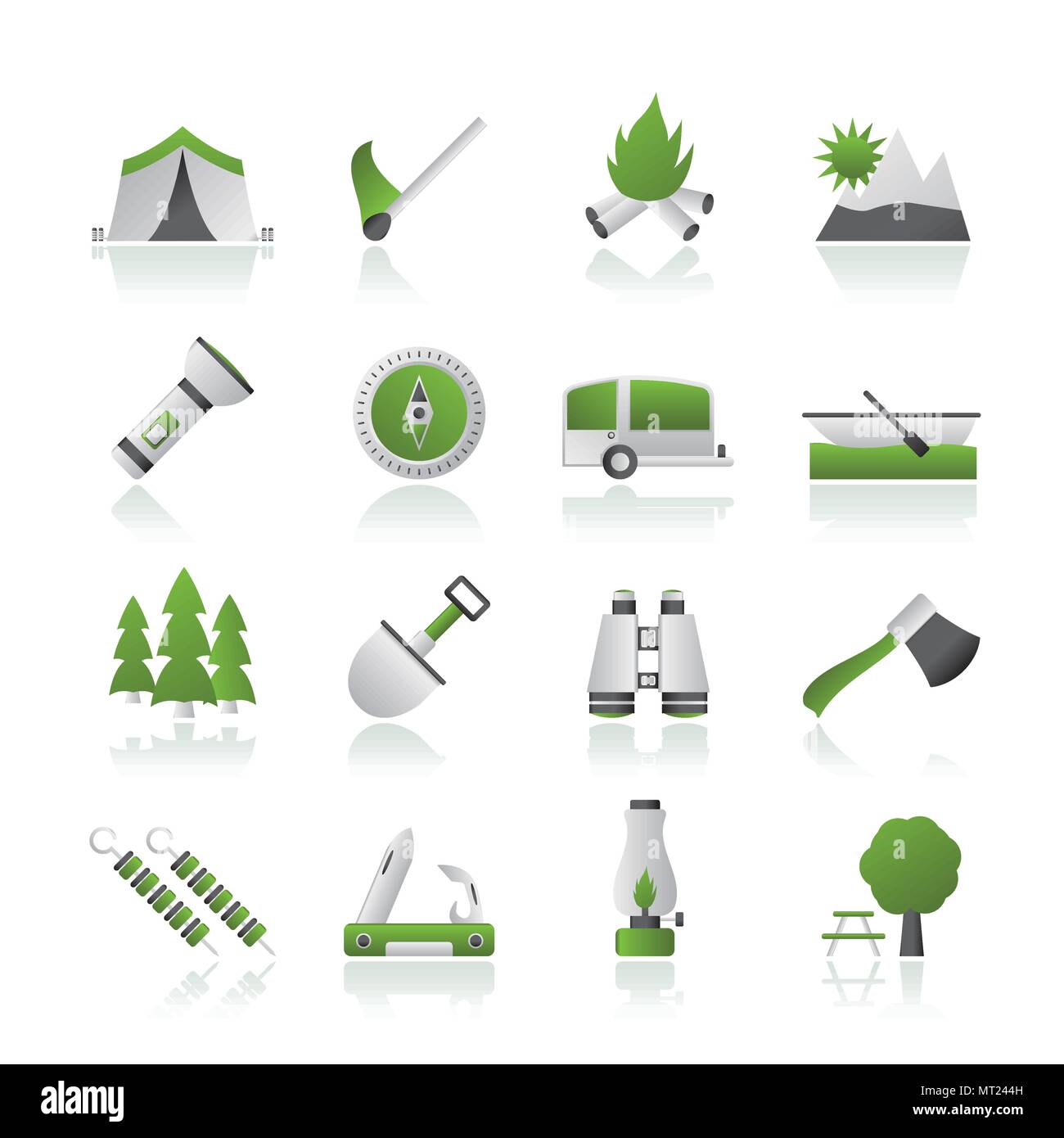 Camping, travel and Tourism icons - vector icon set Stock Vector Image ...