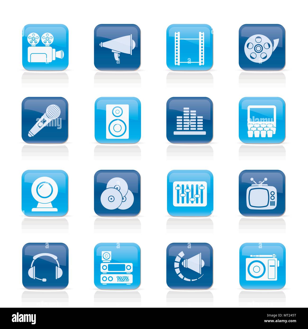 Audio and video icons - vector icon set Stock Vector Image & Art - Alamy