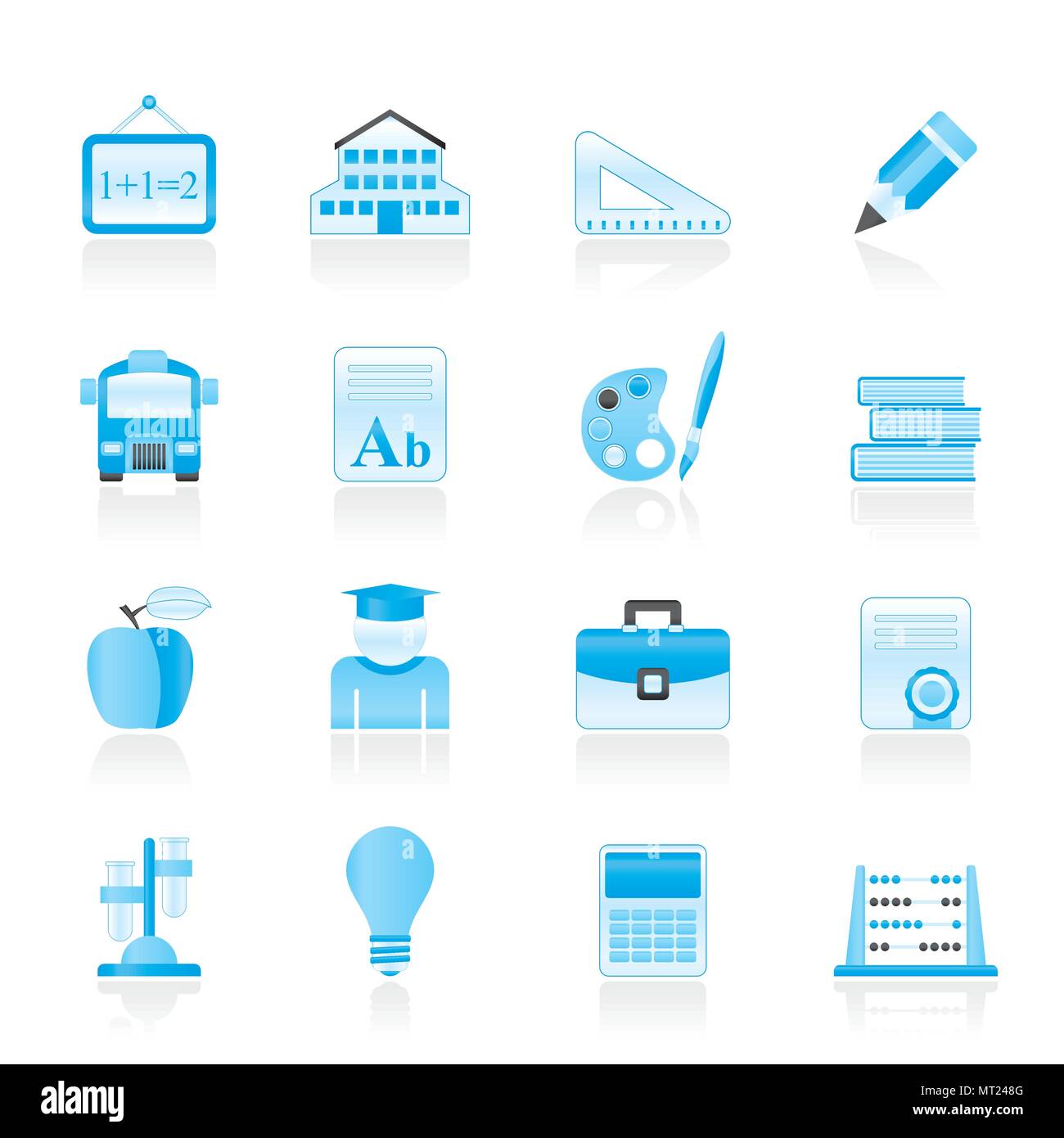 School and education icons - vector icon set Stock Vector