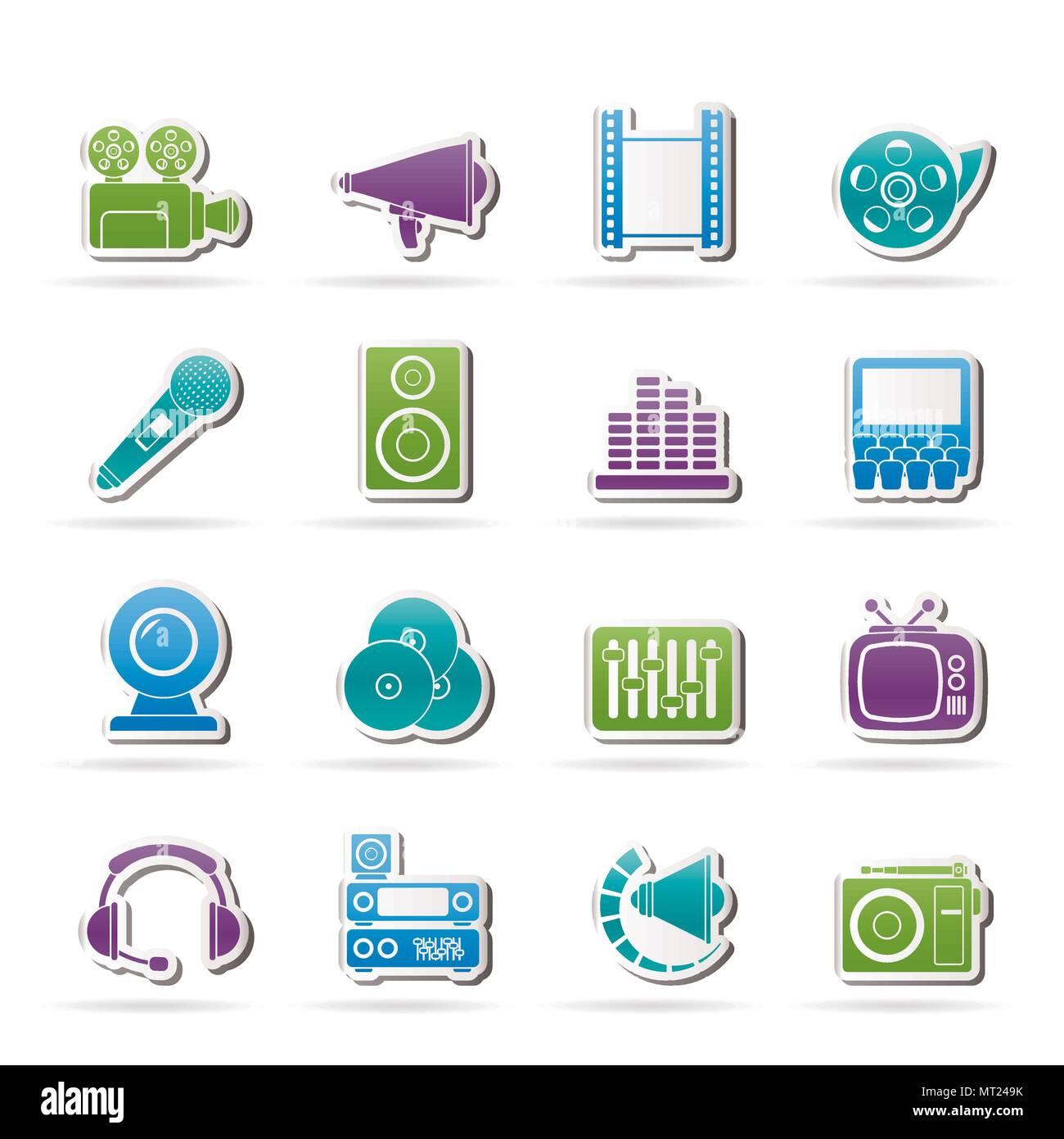 Audio and video icons - vector icon set Stock Vector Image & Art - Alamy