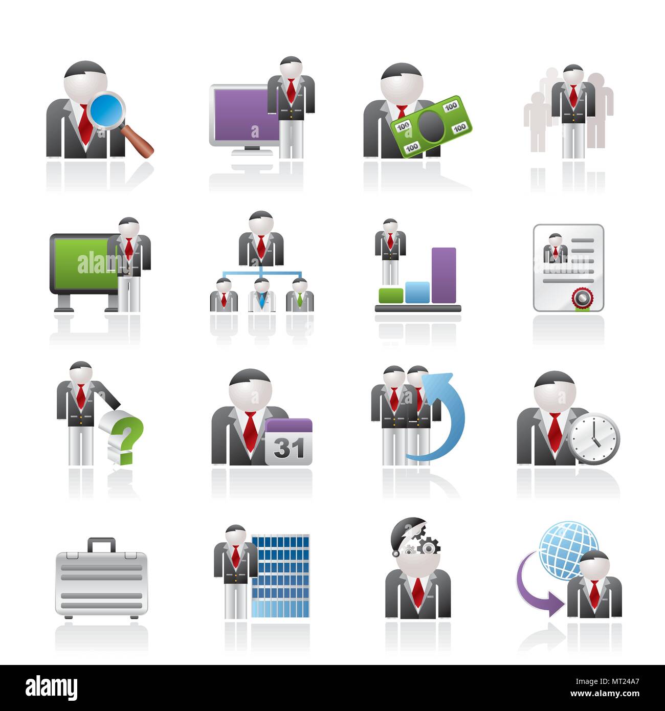 Business, management and hierarchy icons - vector icon set Stock Vector ...