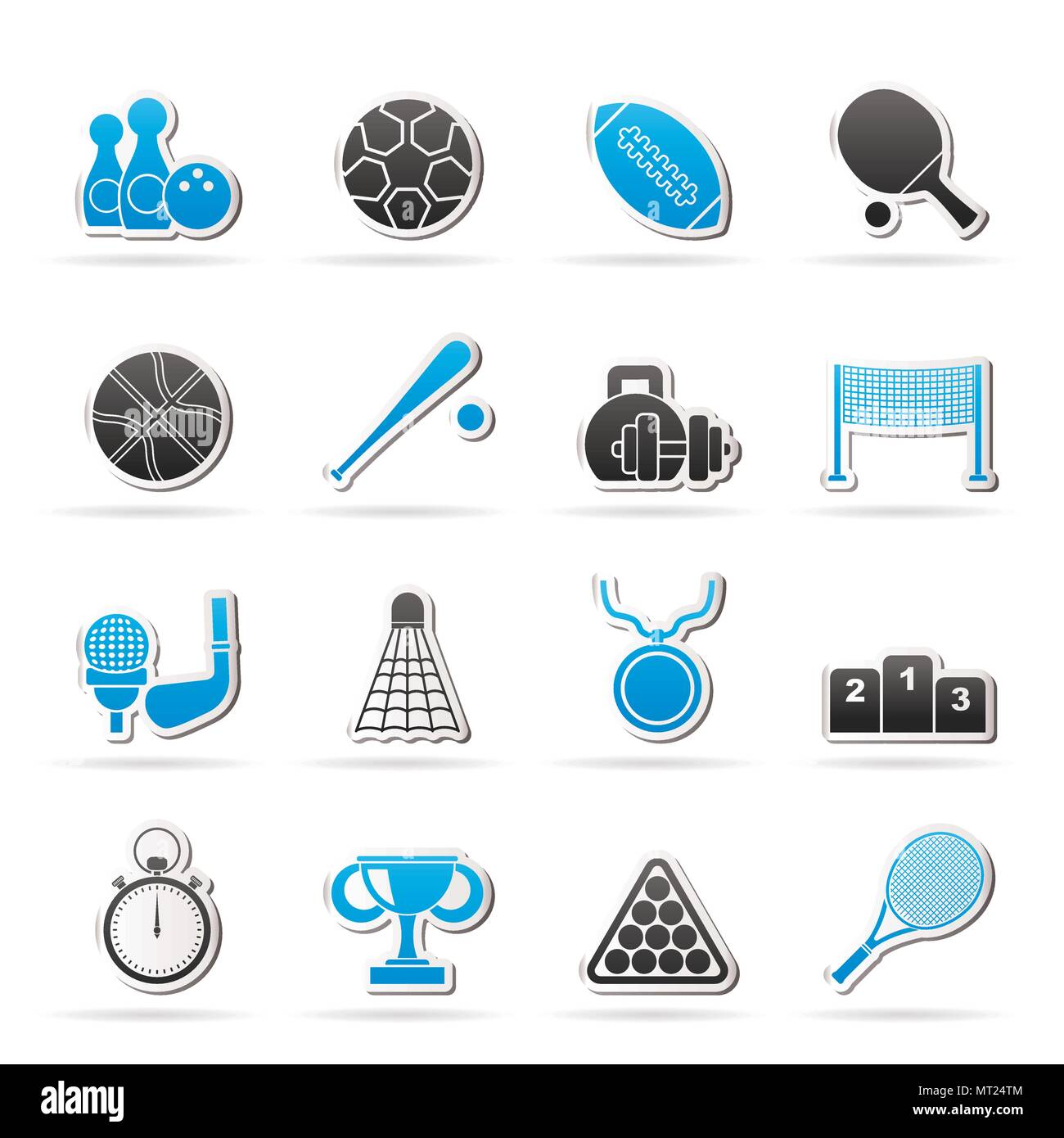 Sport equipment icons - vector icon set Stock Vector