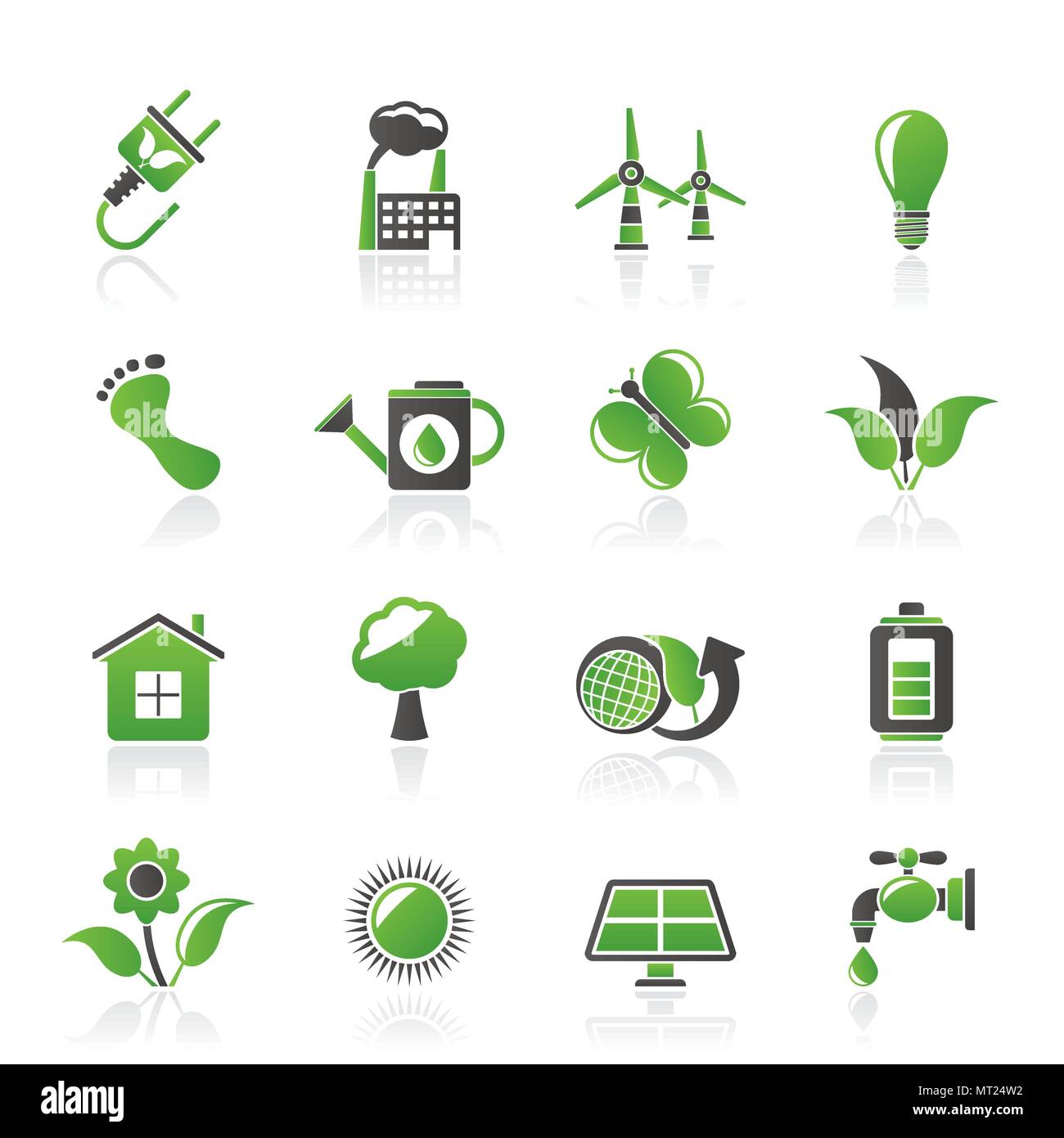 Green, Ecology and environment icons - vector icon set Stock Vector ...