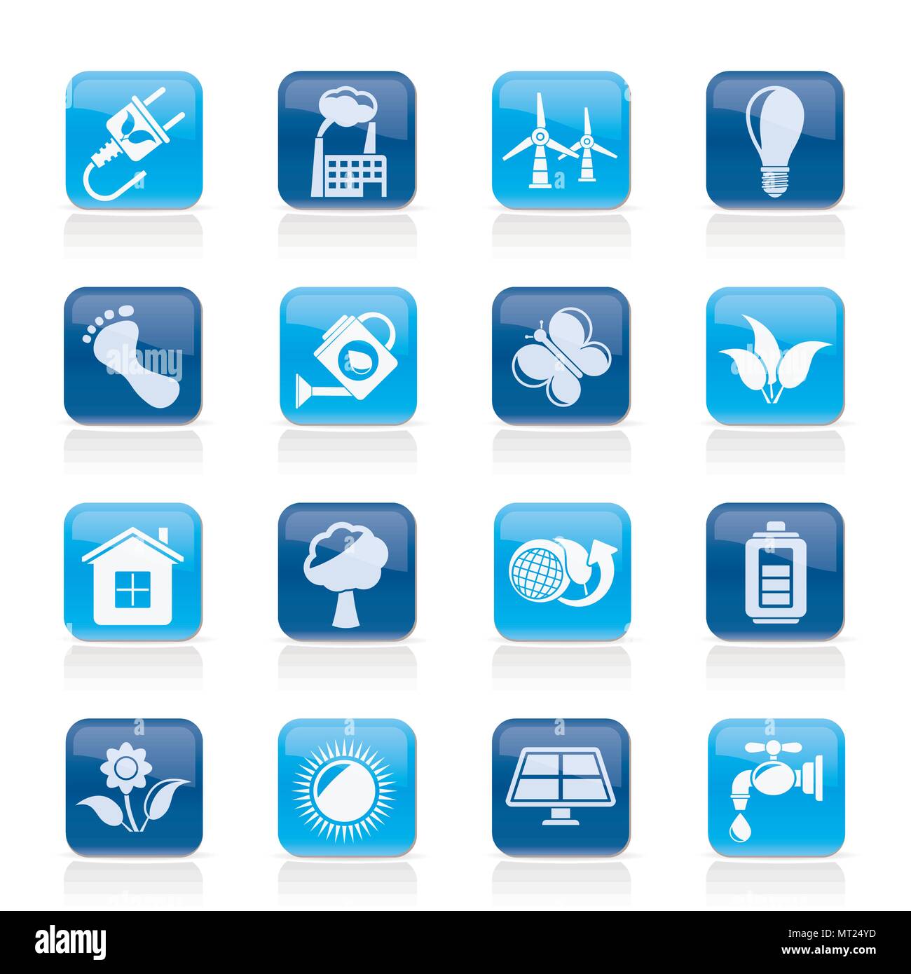 Green, Ecology and environment icons - vector icon set Stock Vector ...