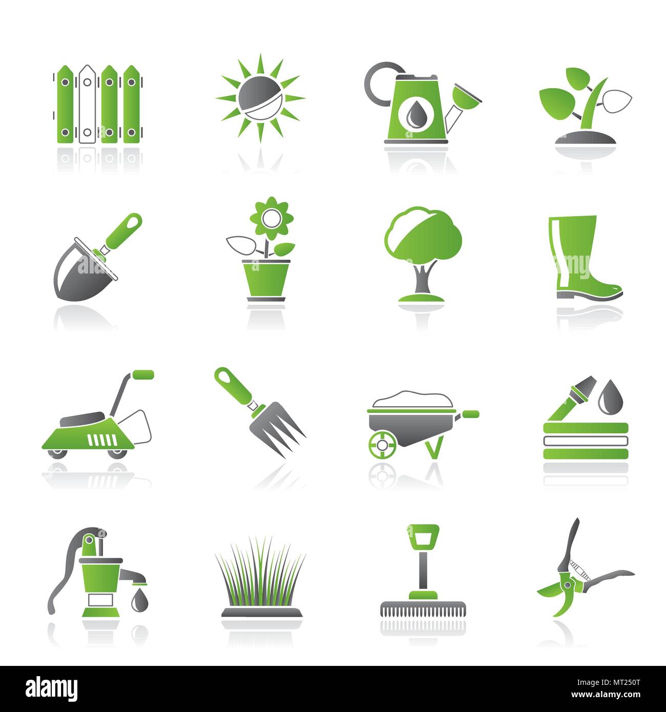 Gardening tools and objects icons - vector icon set Stock Vector Image ...